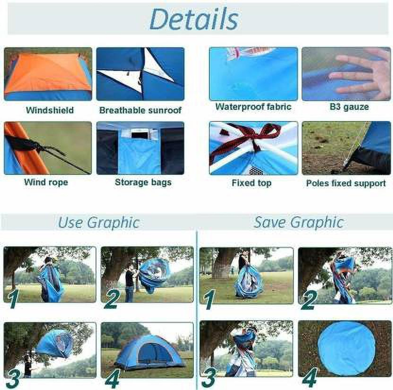 Image of DHARM IMPEX Portable Waterproof Picnic Camping 4 person Tent - For 4 person