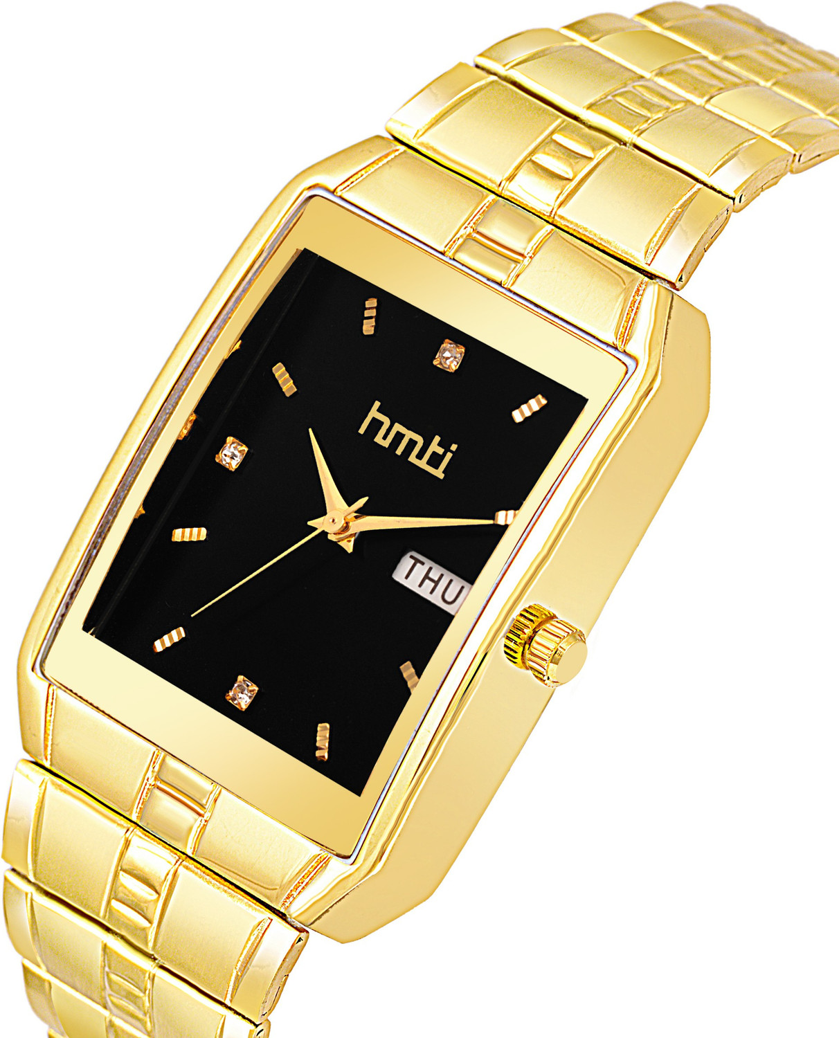 Image of HMTI ION Original Gold Plated Day And Date Functioning Premium Quartz Analog Watch - For Men
