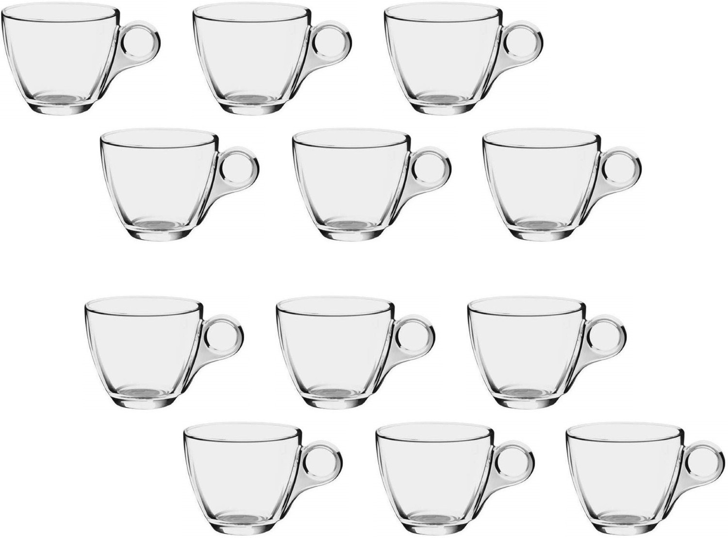 Image of speculo Pack of 12 Glass Crystal clear Round Shape Glass Tea Coffee Cup Set Of 12 Glass