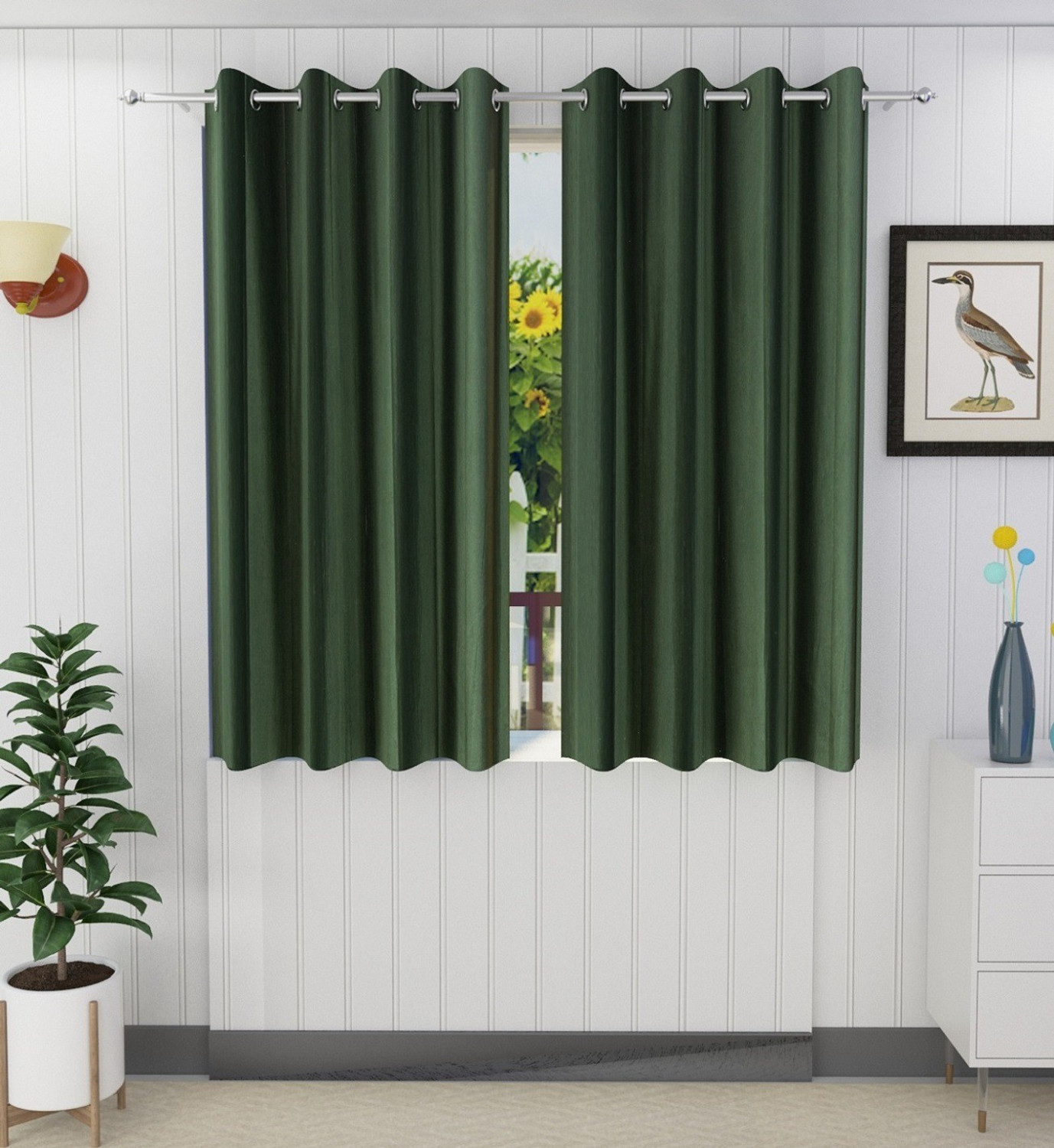 Image of Panipat Textile Hub 152.4 cm (5 ft) Window Polyester Curtain (Pack Of 2)