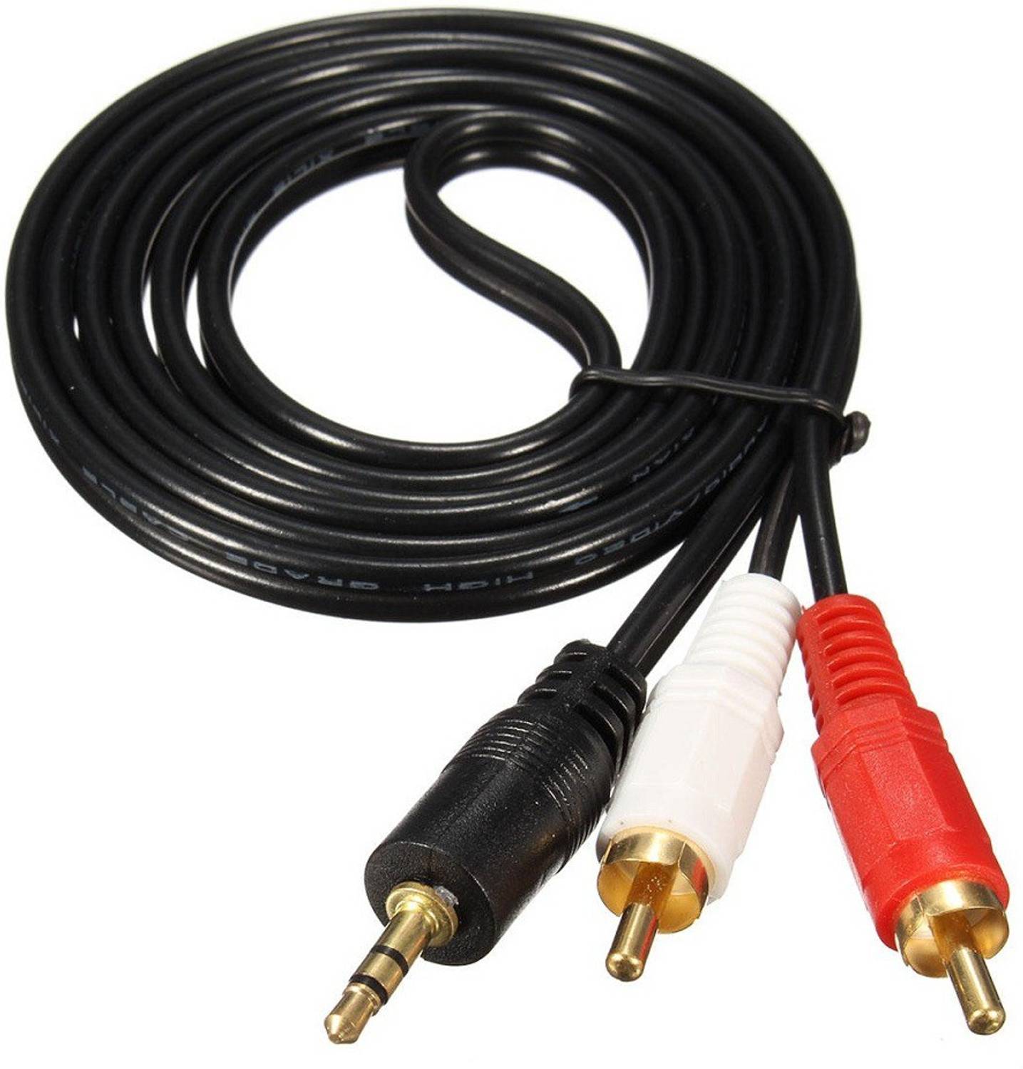 EarTech TV-out Cable 1.5M/3M/5M 3.5mm Male to 2RCA AV Male Stereo Audio Cable AUX Cable