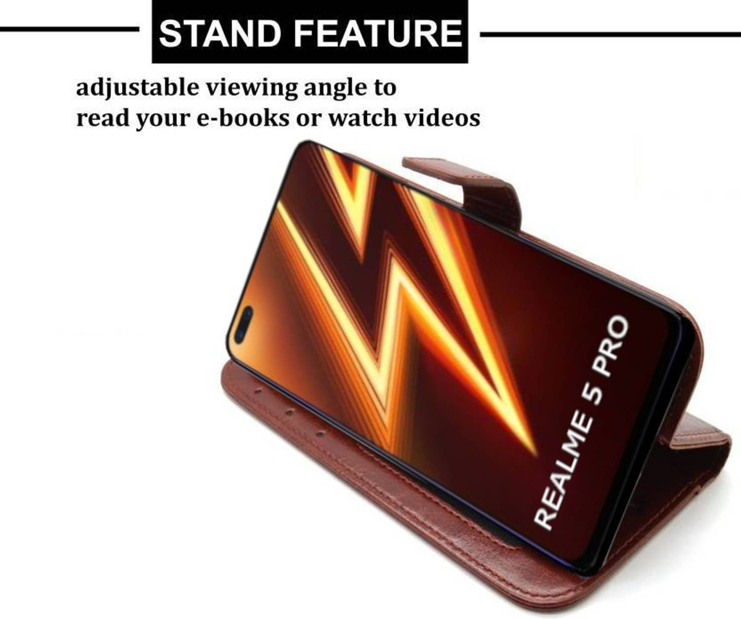 N NEWTOP Cover Compatibile per Realme 8 5G, HQ Lateral Custodia Libro Flip Magnetica Portafoglio Simil Pelle Stand Protettiva (Rosso
