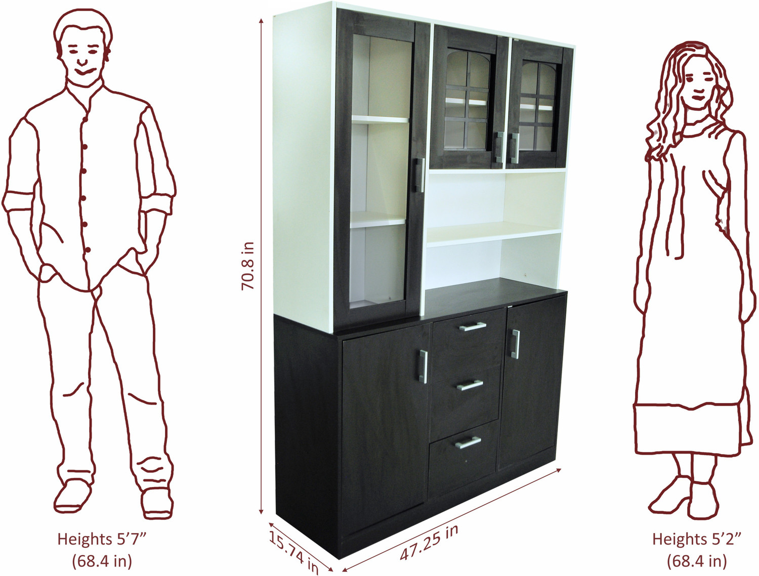 Image of Barewether Engineered Wood Kitchen Cabinet