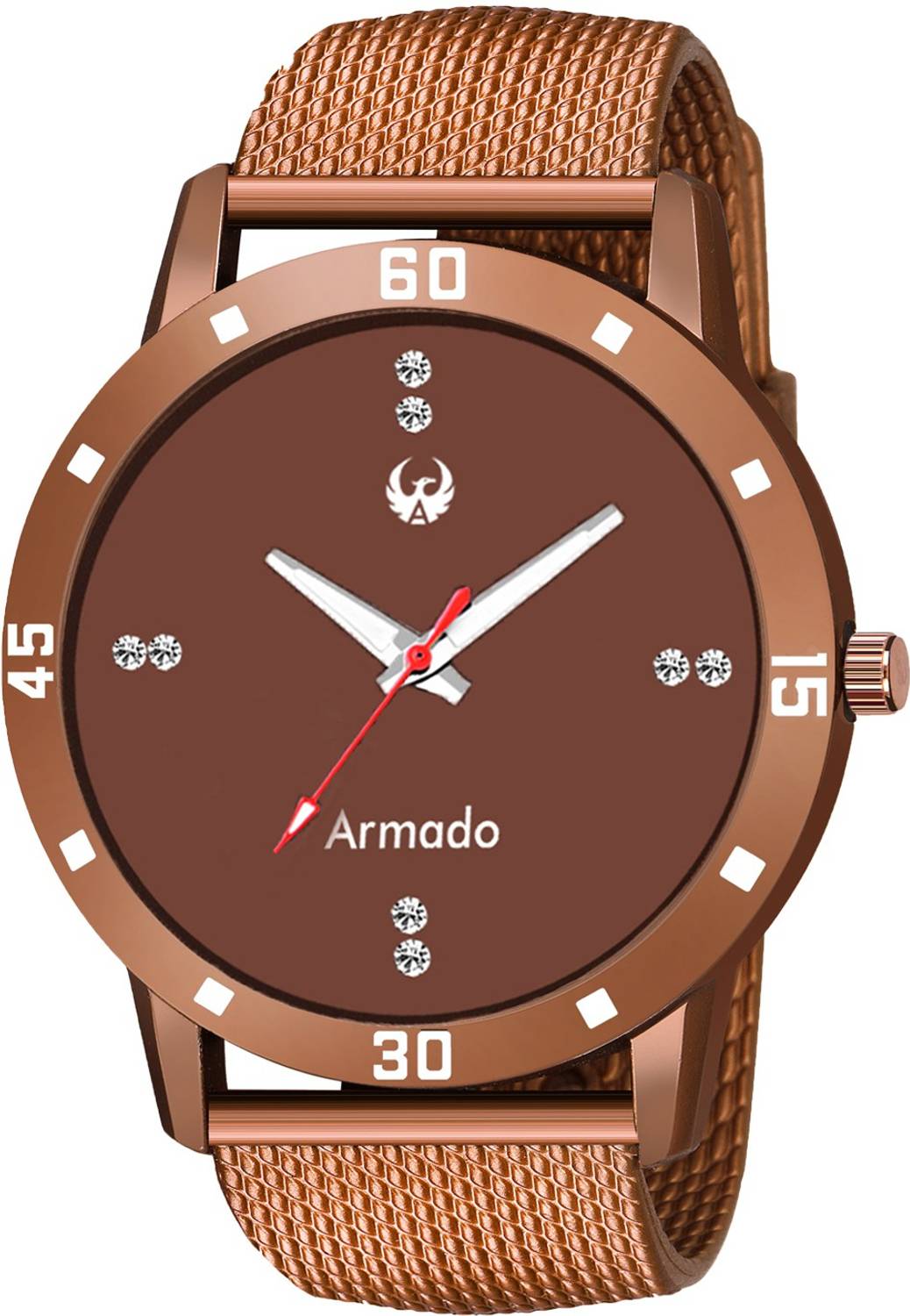 ARMADO 1509-BROWN RUBBER STRAP Analog Watch  - For Men