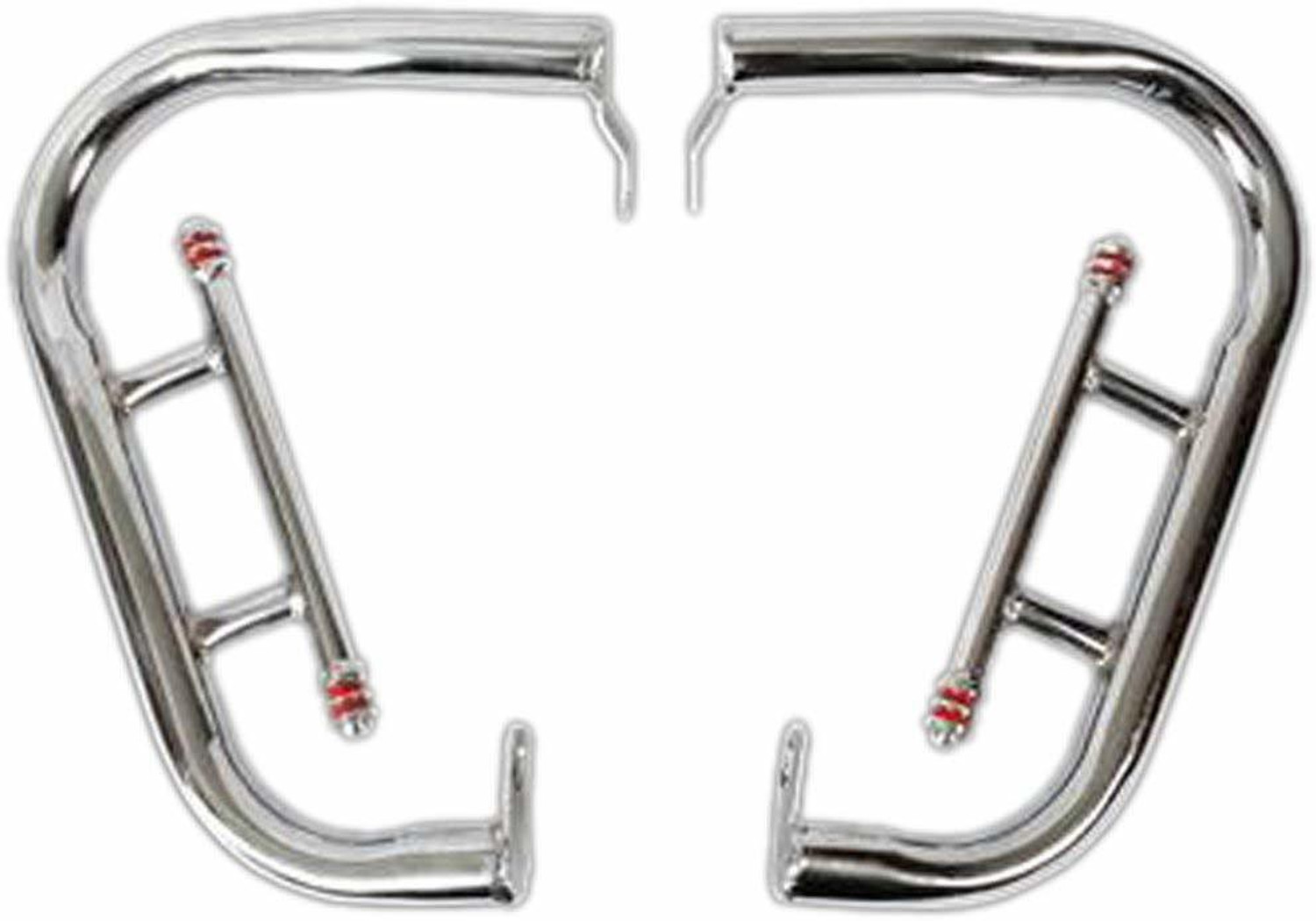 Image of JBRIDERZ Bike Bullet Heavy Safety Leg Guard 2 Rod Bar Rear /Back Side Strong Stylist Leg Guard Chrome Bike Crash Guard