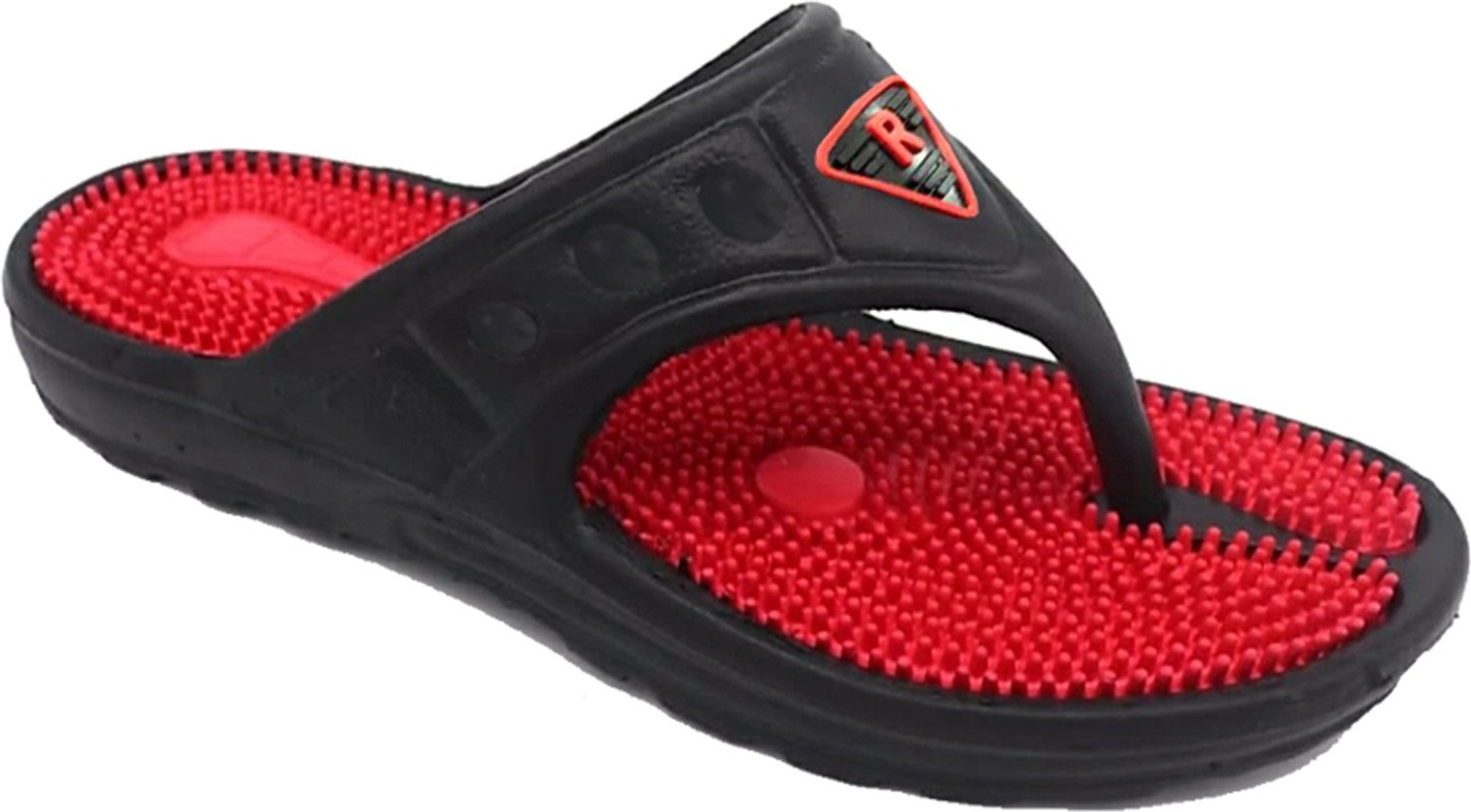 Image of DzVR Men Relax Reflexology Sandals, One Pair of Accupressure Slippers Foot Therapy Massage Slippers with Acupuncture Points for Plantar Fasciitis Non-Slip Healthy Flip Flops for Men Flip Flops