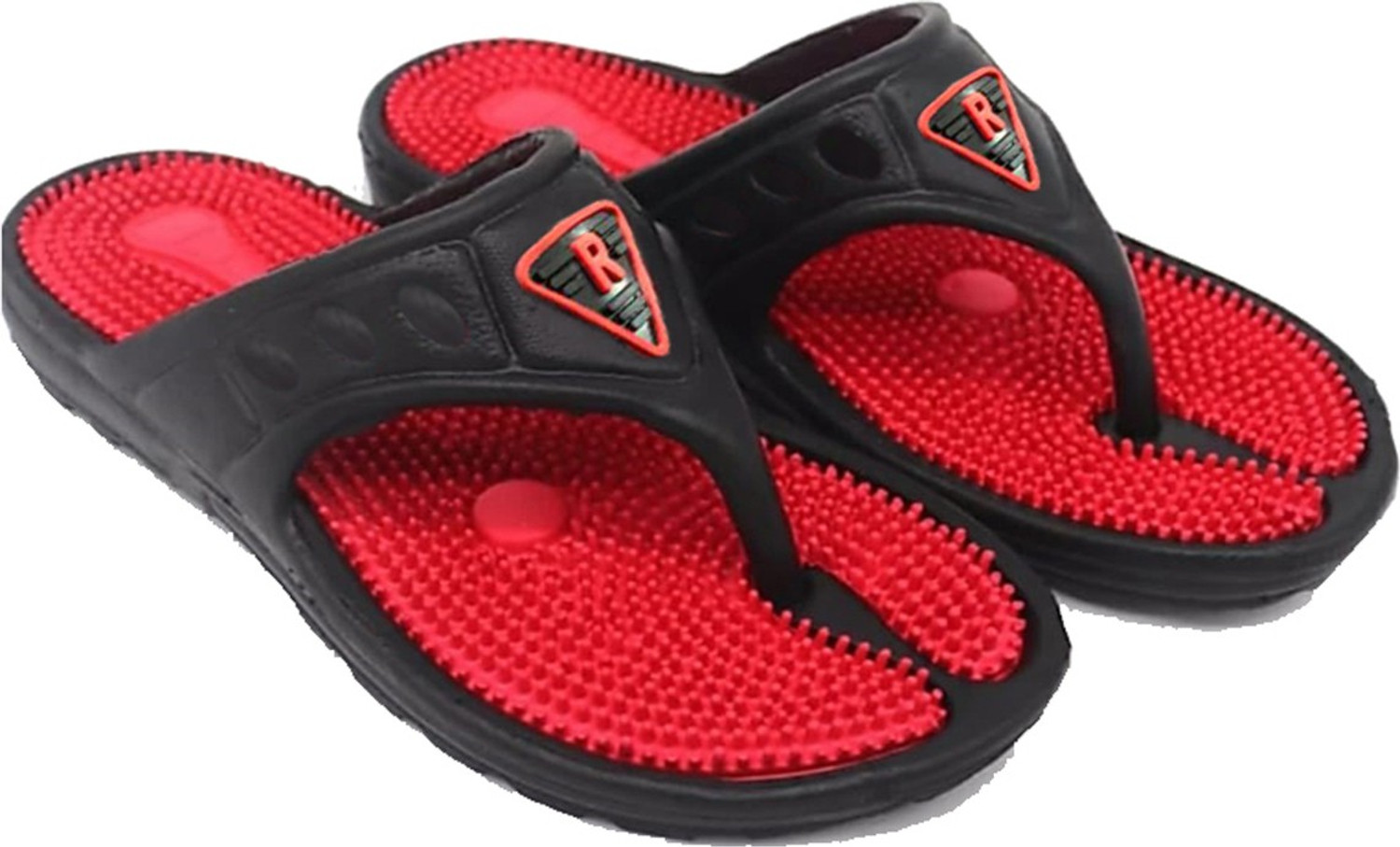 Image of DzVR Men Relax Reflexology Sandals, One Pair of Accupressure Slippers Foot Therapy Massage Slippers with Acupuncture Points for Plantar Fasciitis Non-Slip Healthy Flip Flops for Men Flip Flops