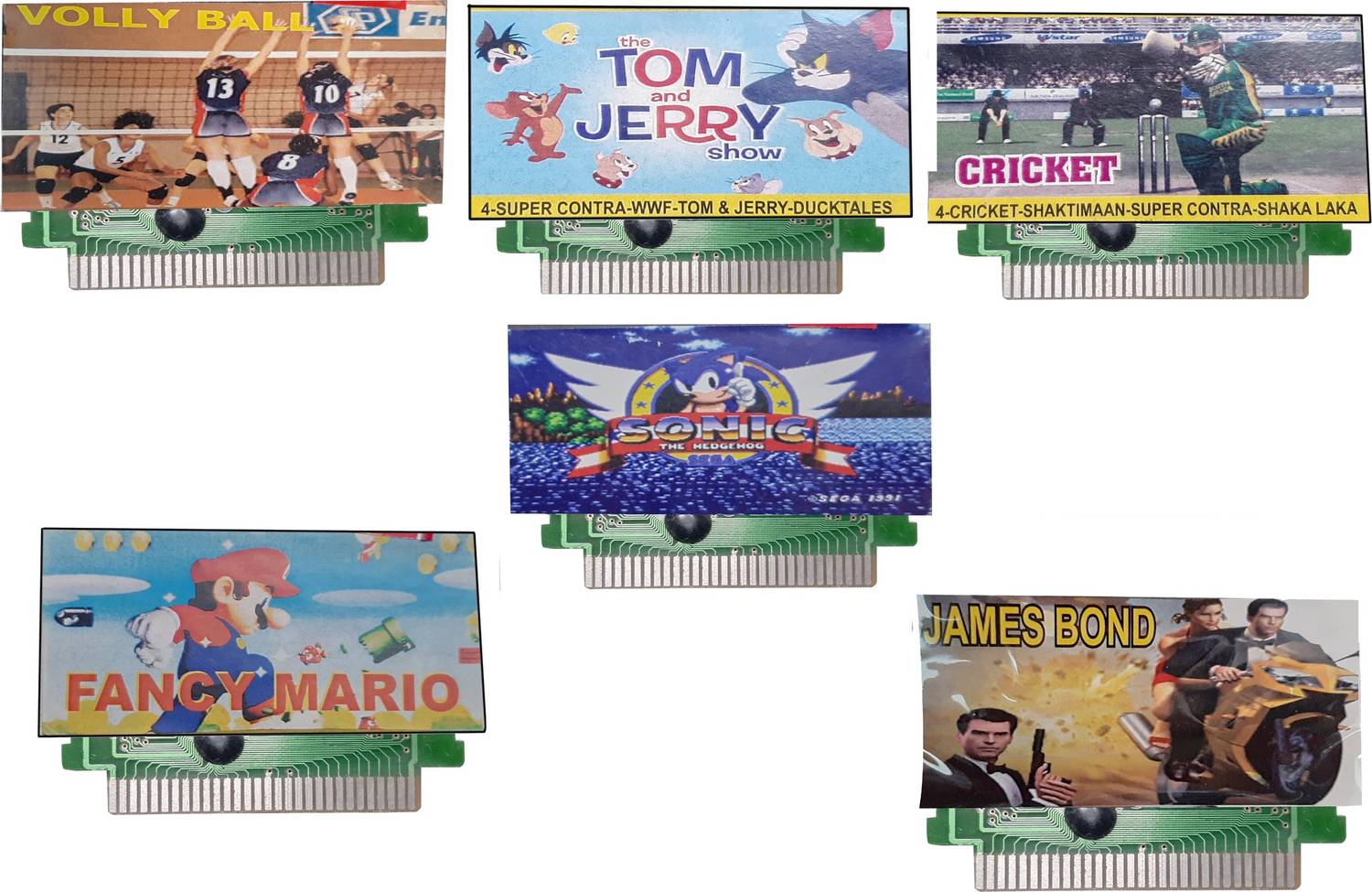 VK MART 8 Bit Tv Video Game Cassette Like Cricket,F-mario,James