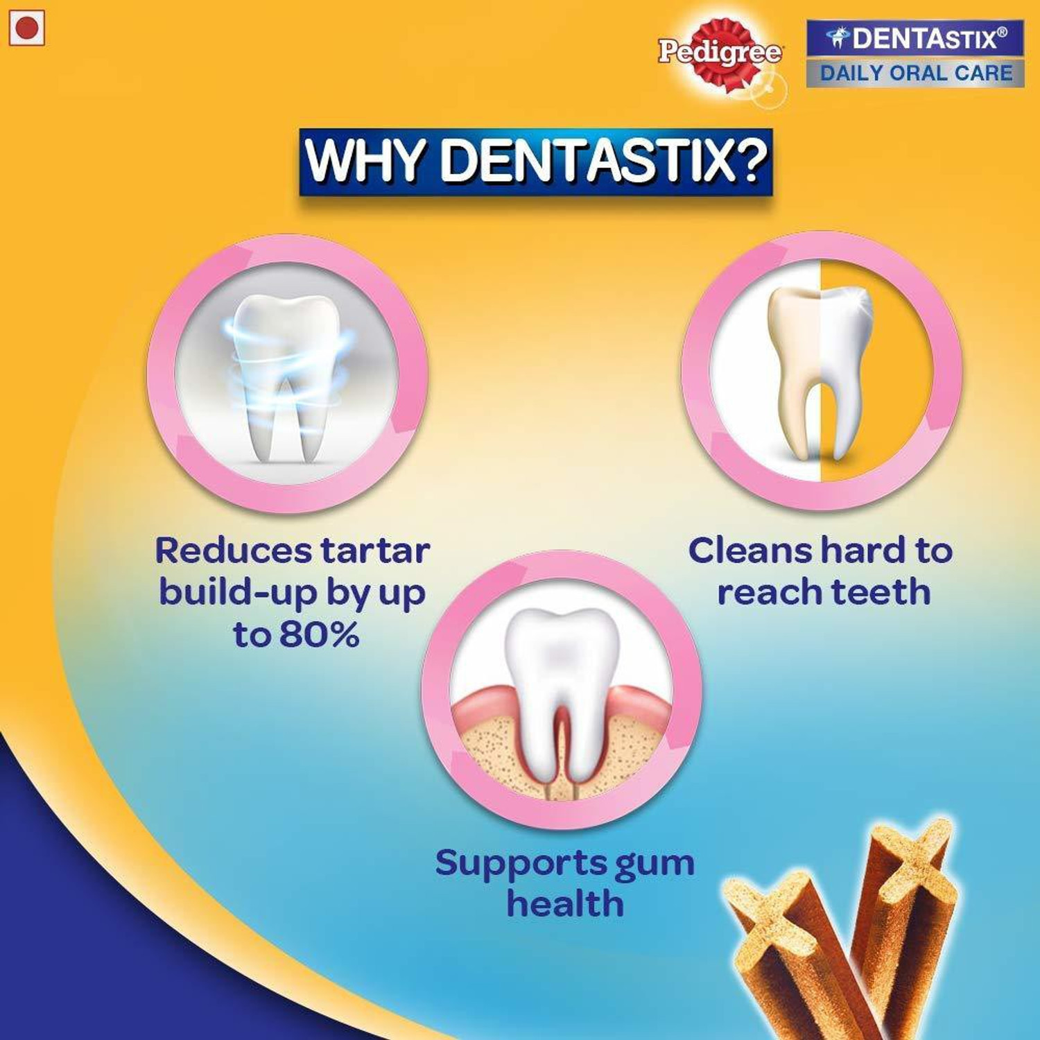 Image of PEDIGREE Dentastix Medium Breed (10-25 kg) Oral Care Dog Treat (Chew Sticks) 10 Packs, (10*180GM) Dog Treat