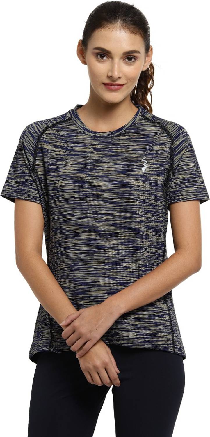 PINACOLADA Solid Women Mandarin Collar Purple T-Shirt