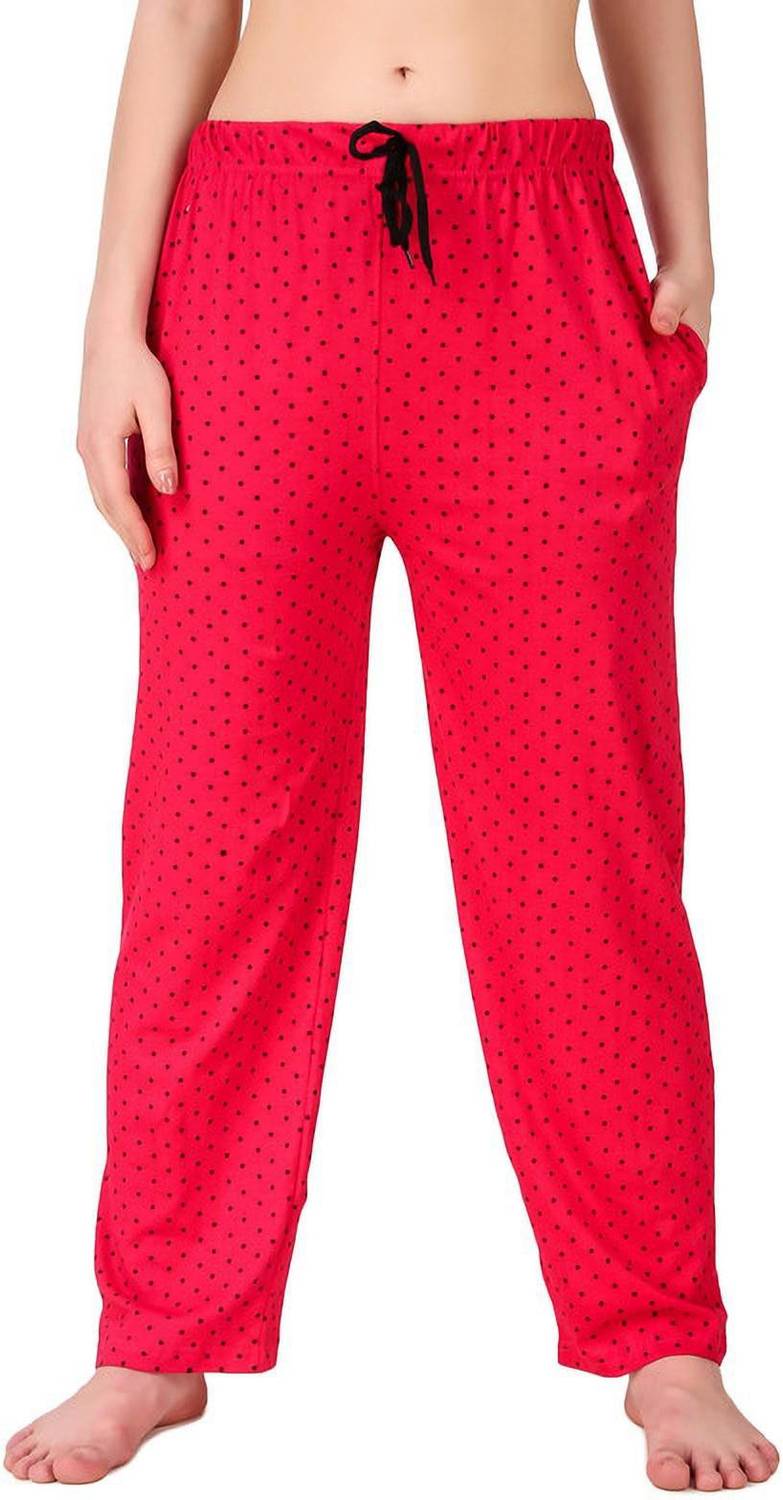 ANIXA Polka Print Women Pink Track Pants
