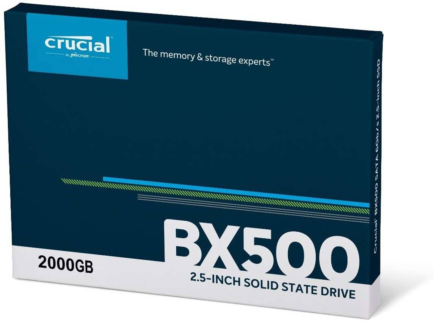 Crucial 内蔵SSD、 BX500 2.5 SSD (2000GB) Crucial CT 2000 GB Laptop, Desktop Black SATA Internal Solid State