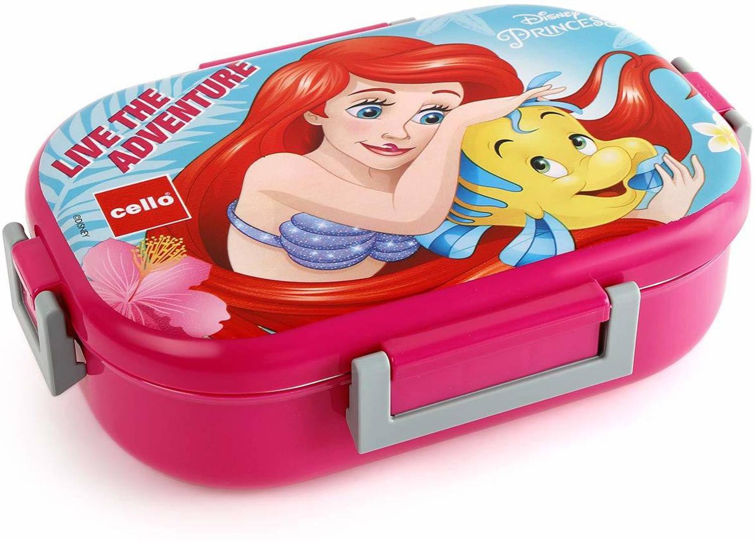 cello Feast Deluxe Lunch Box with Inner Steel, Princess Design, Pink Colour 2 Containers Plastic Office Lunch Box — Lunch Boxes & Tiffins