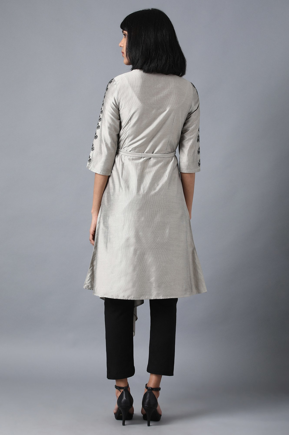 Image of W Women Striped High Low Kurta