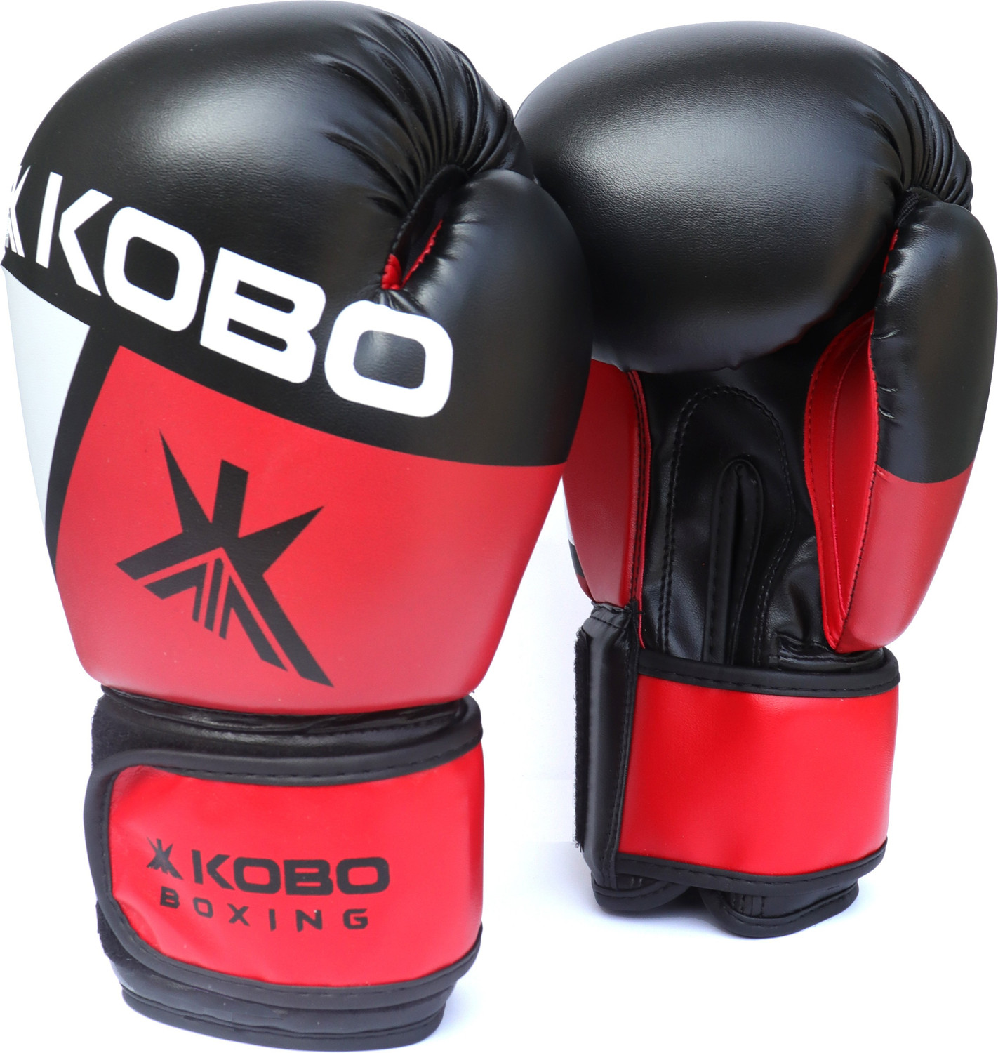 Image of KOBO P.U Leather Boxing, Punching Bag Sparring Training Gym Muay Thai Mitts Fight Boxing Gloves