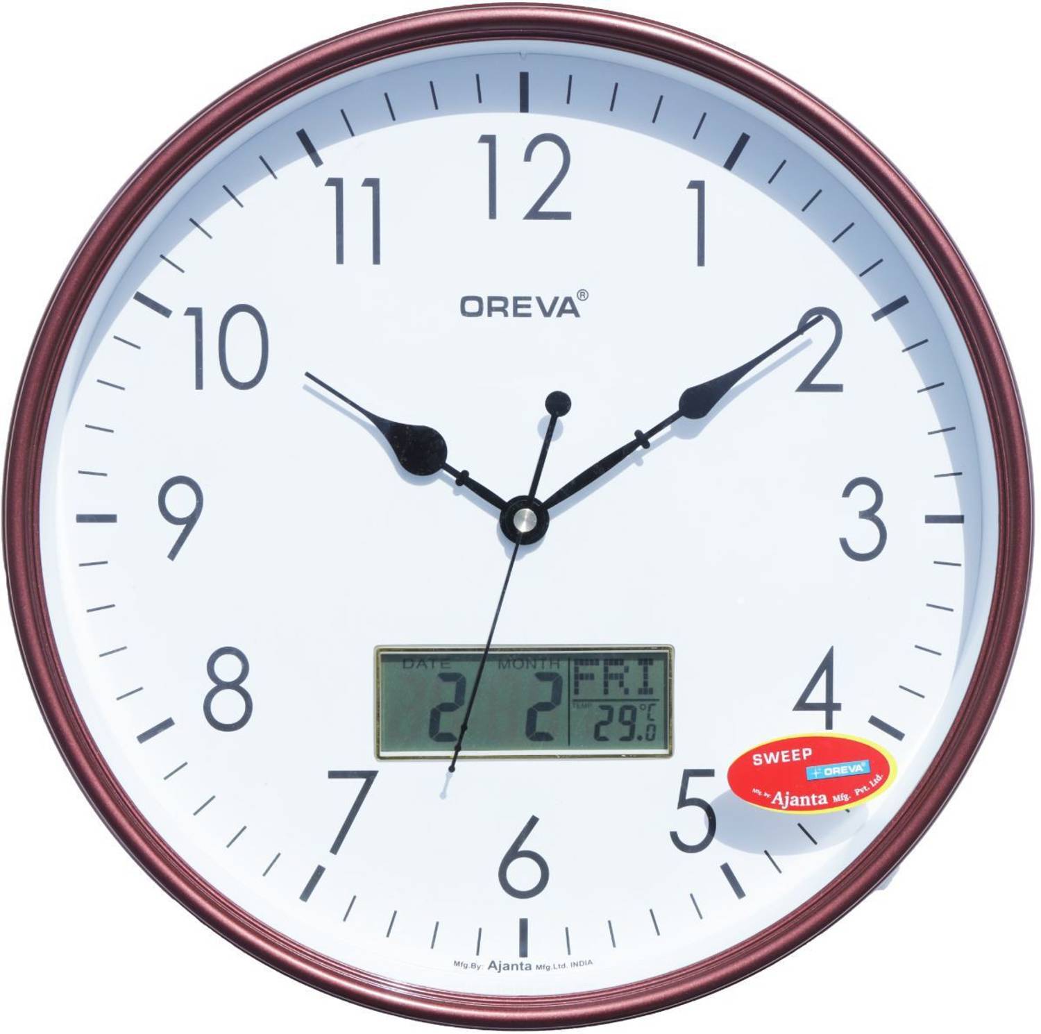 AJANTA Analog-Digital 36 cm X 36 cm Wall Clock