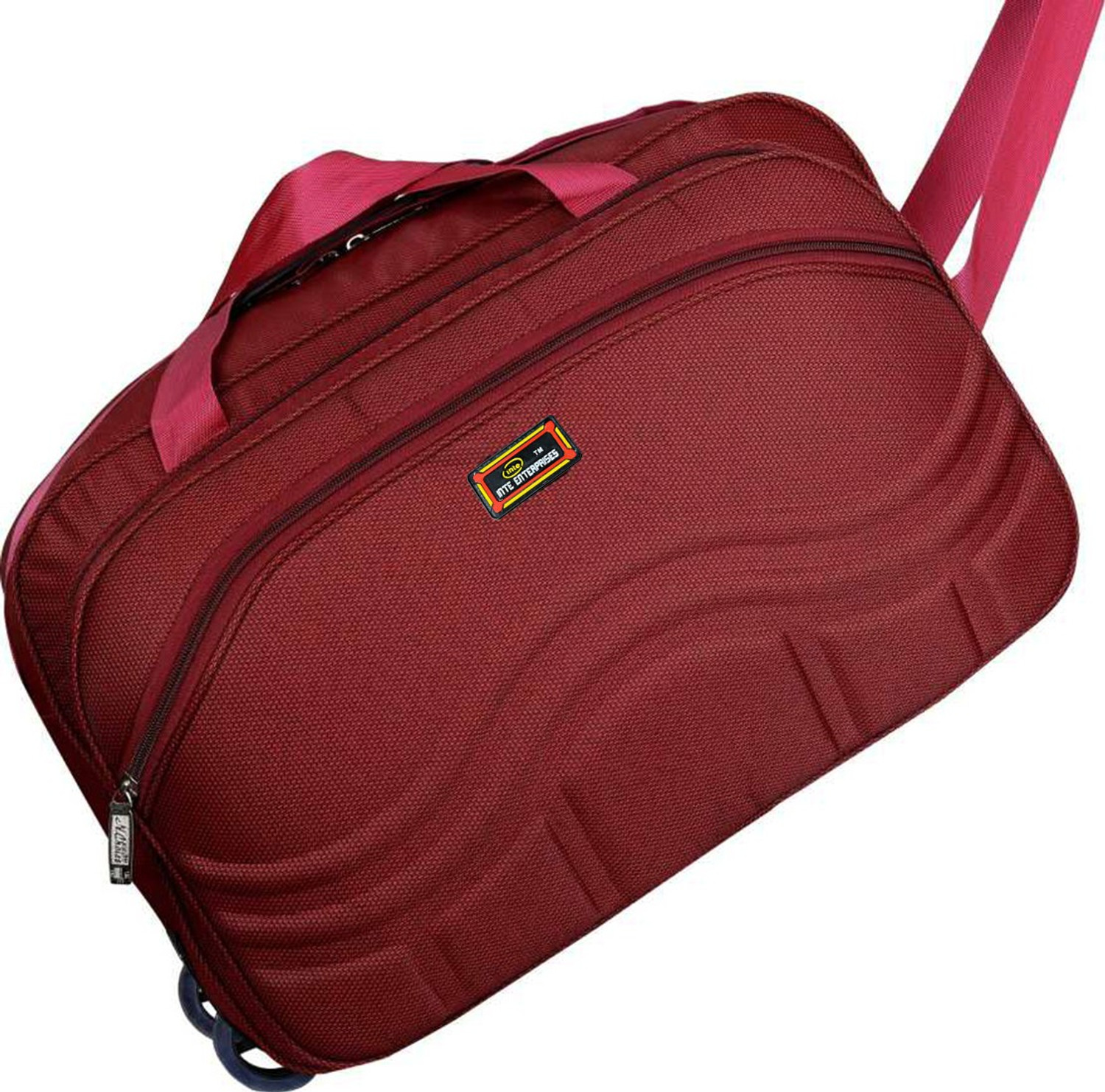 Image of Inte Enterprises duffel trolley simple red Small Travel Bag