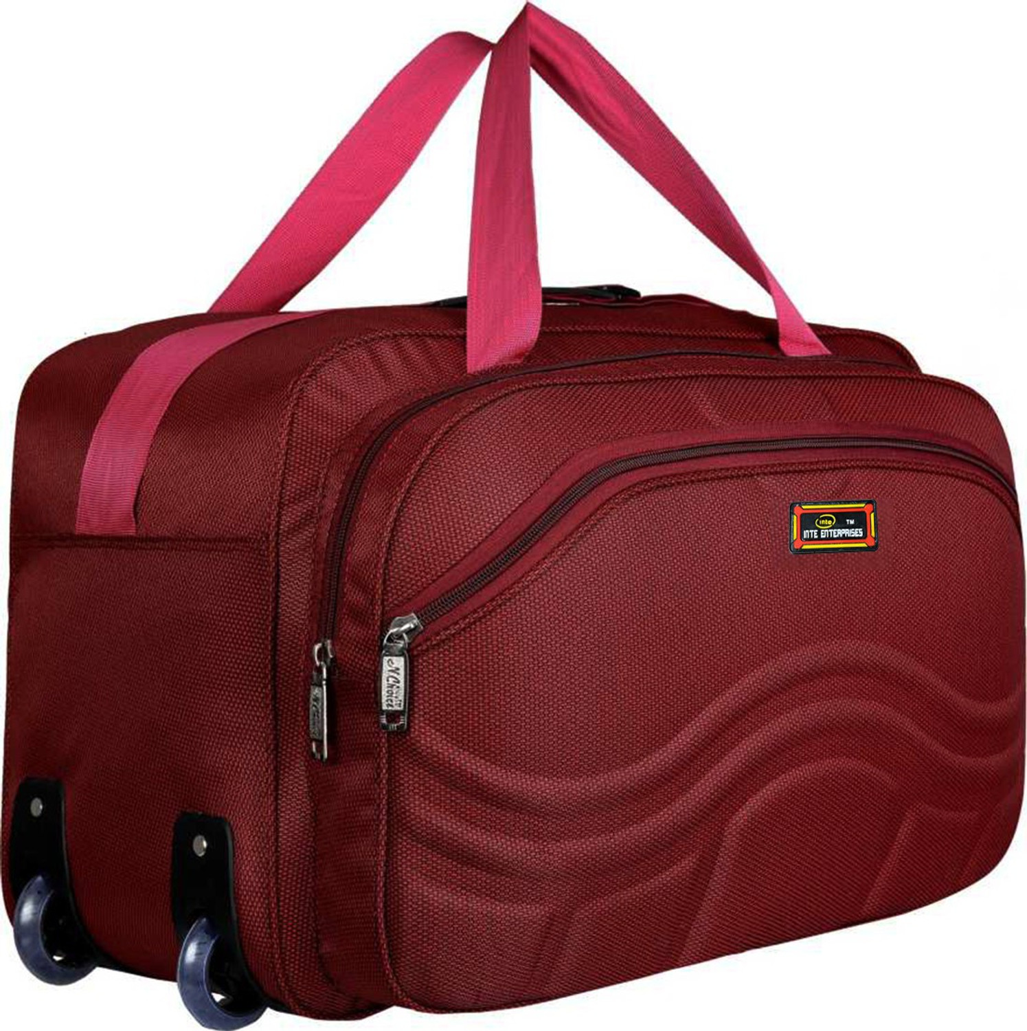 Image of Inte Enterprises duffel trolley simple red Small Travel Bag