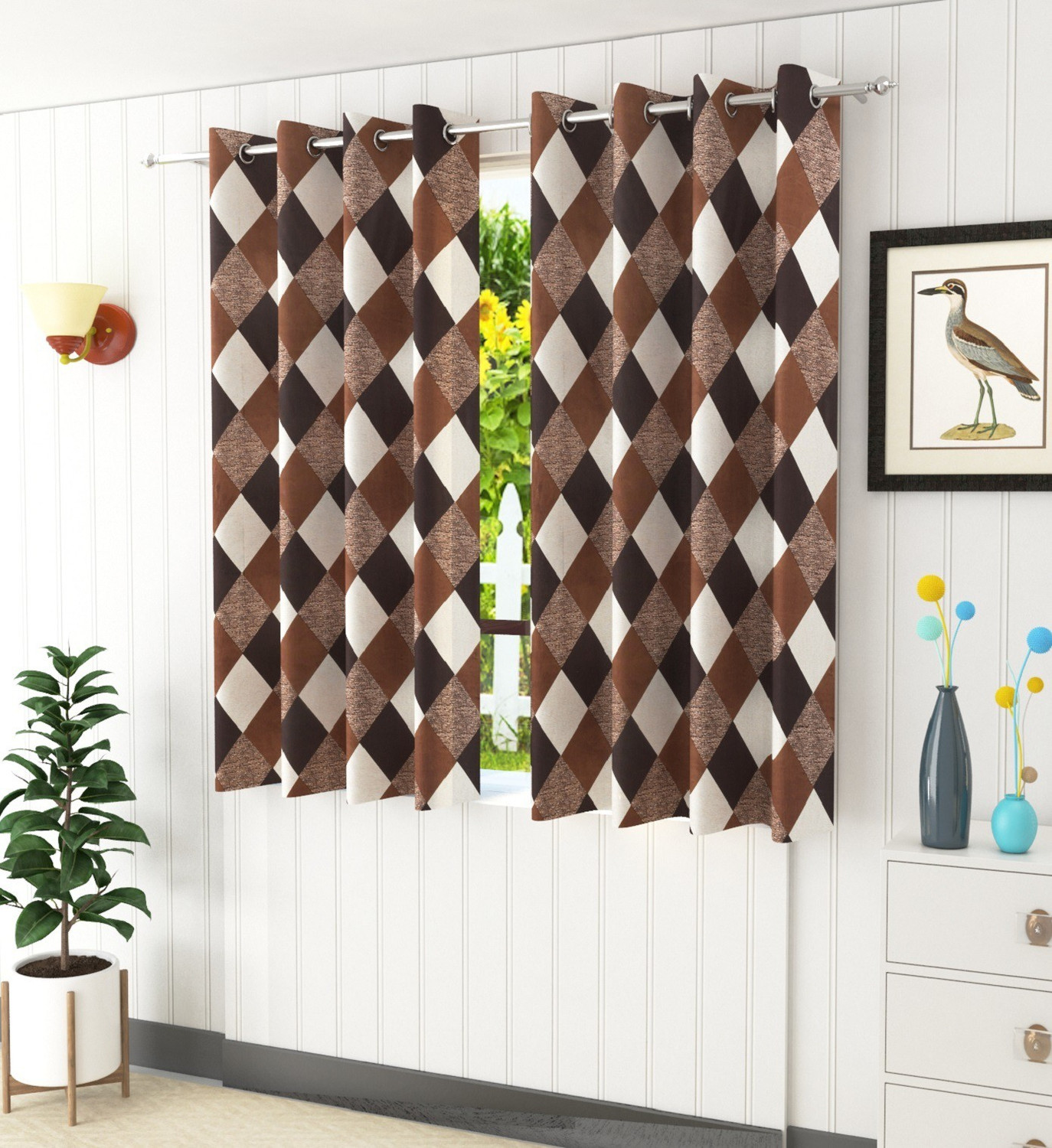 Image of Flipkart SmartBuy 150 cm (5 ft) Window Polyester Semi Transparent Curtain (Pack Of 2)