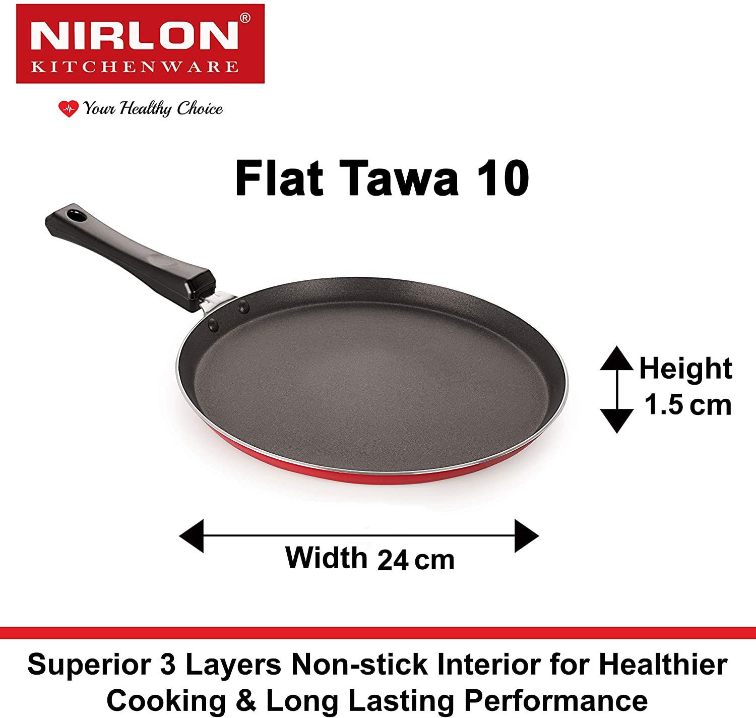 Image of NIRLON FT10 DKD(M) SP(B) CS24 Non-Stick Coated Cookware Set