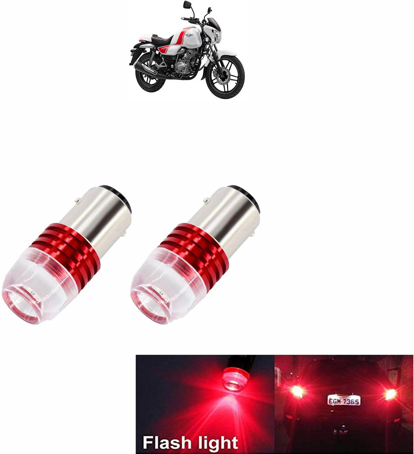 Image of Vagary BACK-LIGHT-RED-109 Tail Light Motorbike LED for Bajaj (12 V, 15 W)