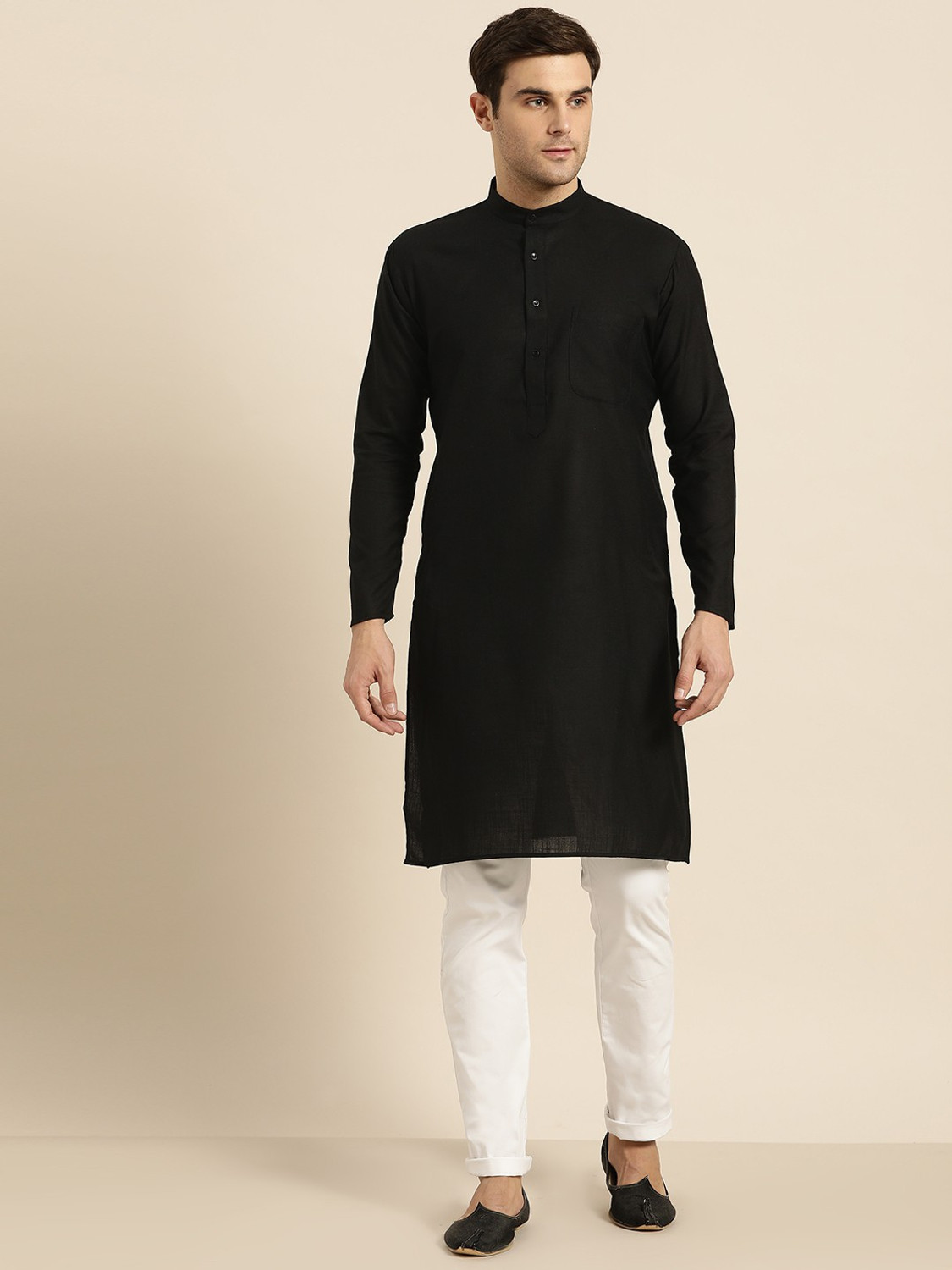 Image of SOJANYA Men Solid Straight Kurta