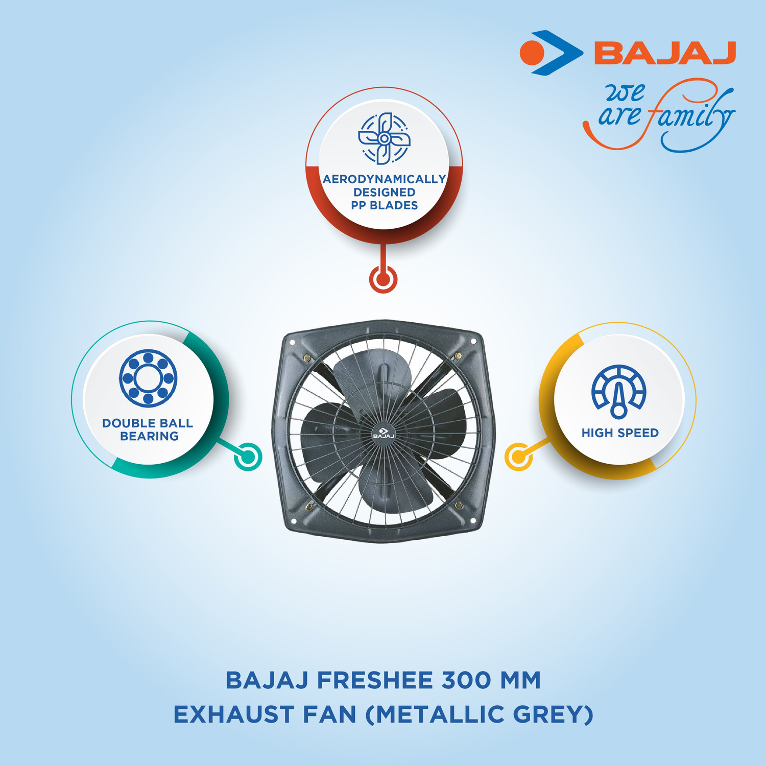 Image of BAJAJ Freshee 300 mm | Dust Protection | Kitchen Use | Industrial Use 300 mm Exhaust Fan
