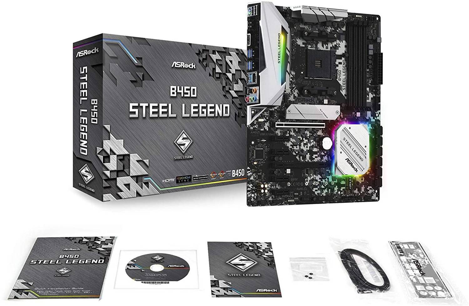 ASROCK　B450 STEEL LEGEND　AM4 ASRock B450 STEEL LEGEND AM4Socket ATX AMD B450 Chipset DDR4