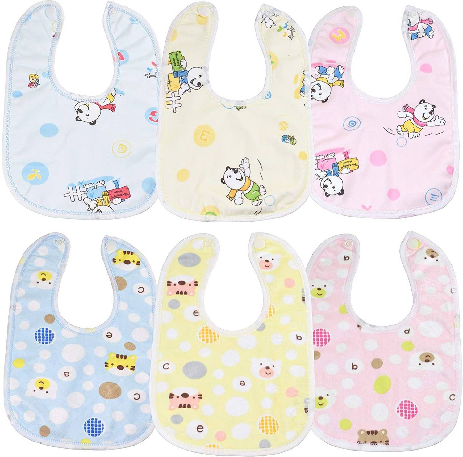 AMAKART Baby Bibs Waterproof (Pack of 6)