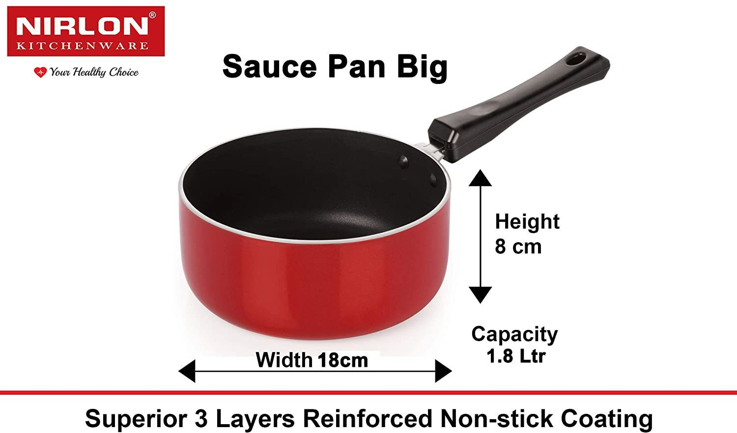 Image of NIRLON FT10 DKD(M) SP(B) CS24 Non-Stick Coated Cookware Set