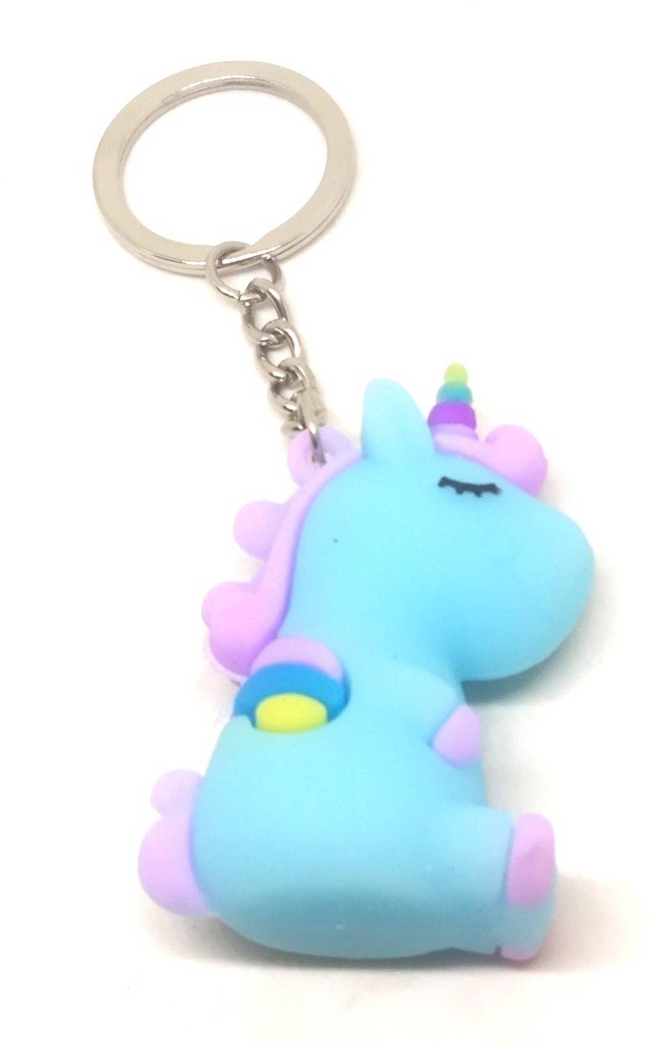 Arkanum ARK1095 Sleeping Light Blue Unicorn With Steel Ring Keyring Key Chain