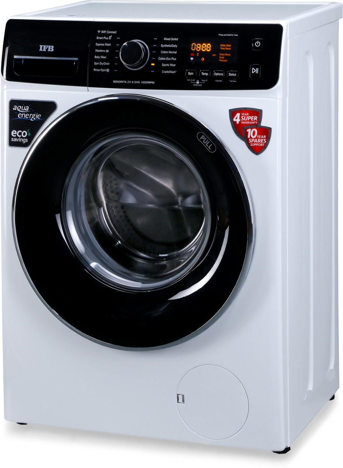 Image of IFB 6.5 kg 5 Star & Voice Enabled, Dual-tone with IMD panel, Anti- Allergen, Fully Automatic Front Load Washing Machine with In-built Heater White