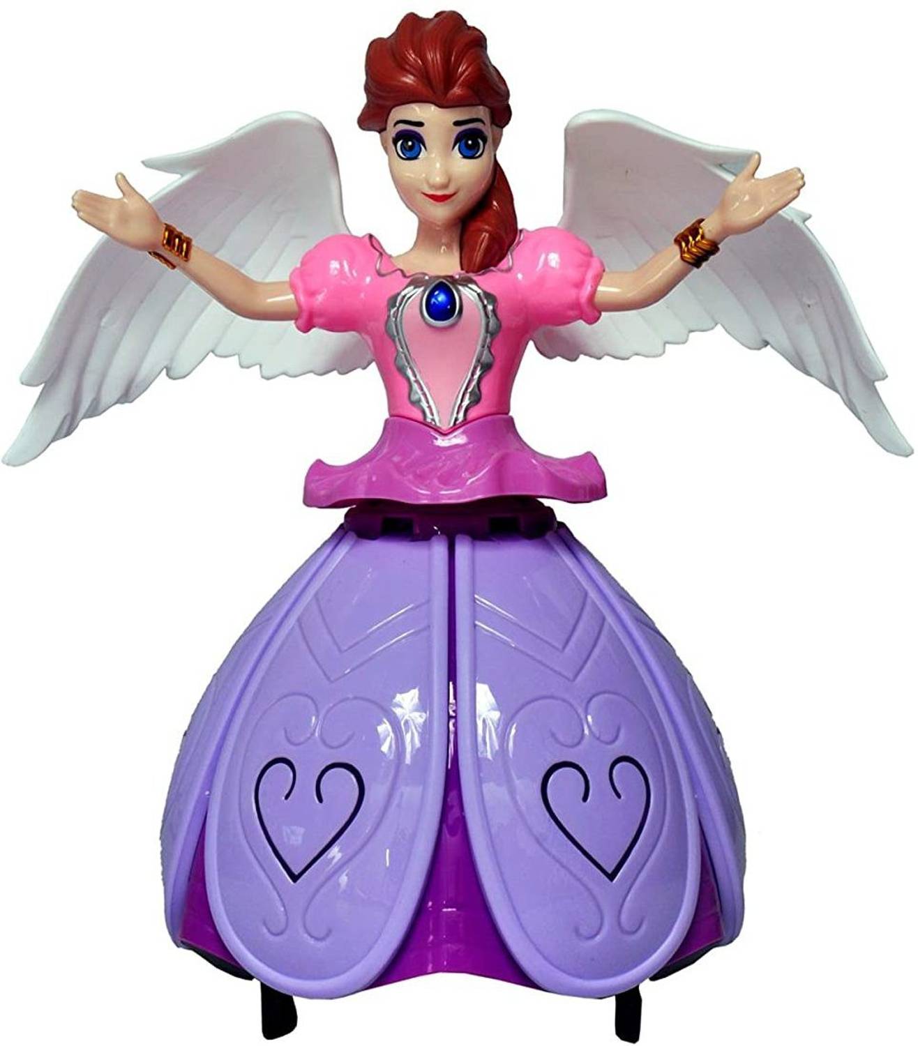 Aarya Angel girl Princess Dancing Doll & Rotating Angel Girl Flashing Lights with Music best playing toy for kids to gift