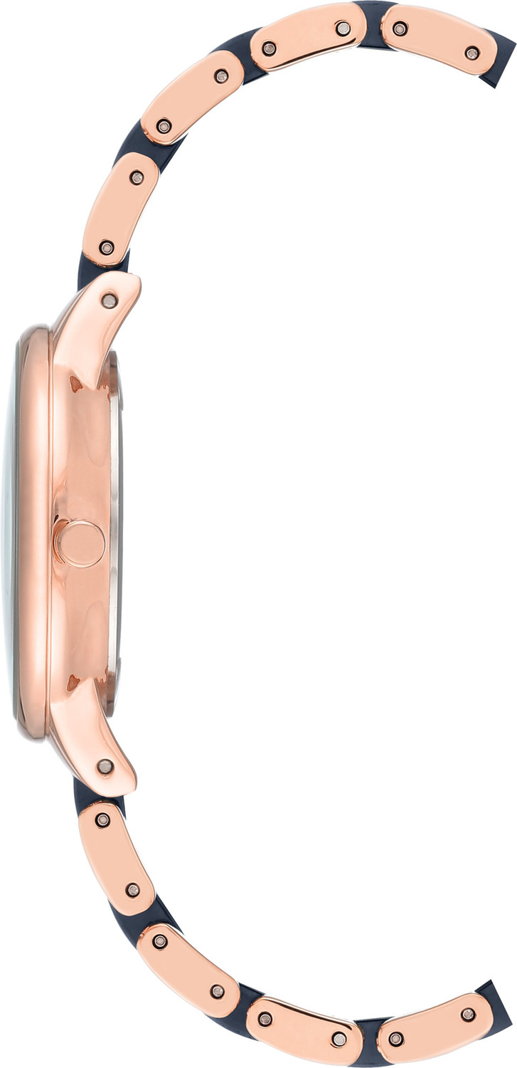 Image of Anne Klein NDAK3344NVRG Anne Klein Blue Dial Rose Gold & Blue Ceramic Strap Analog Watch - For Women