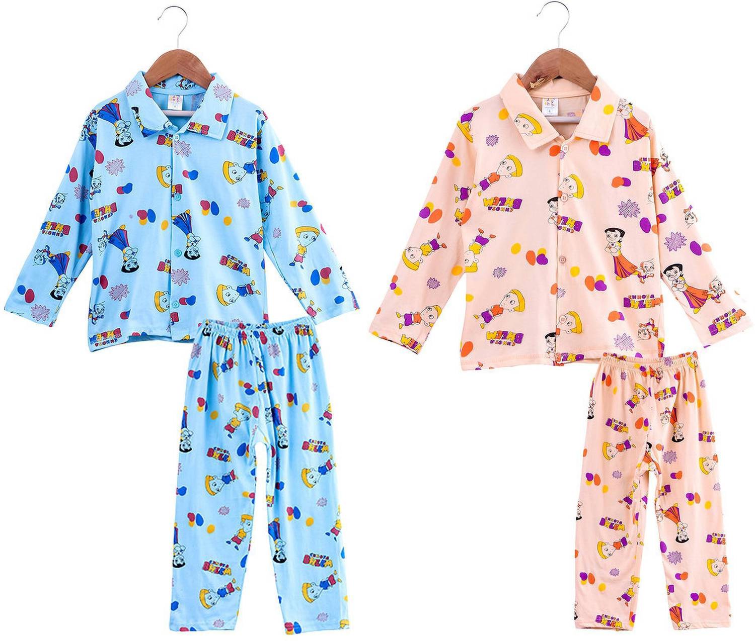 ANIXA Boys & Girls Printed Blue Night Suit Set