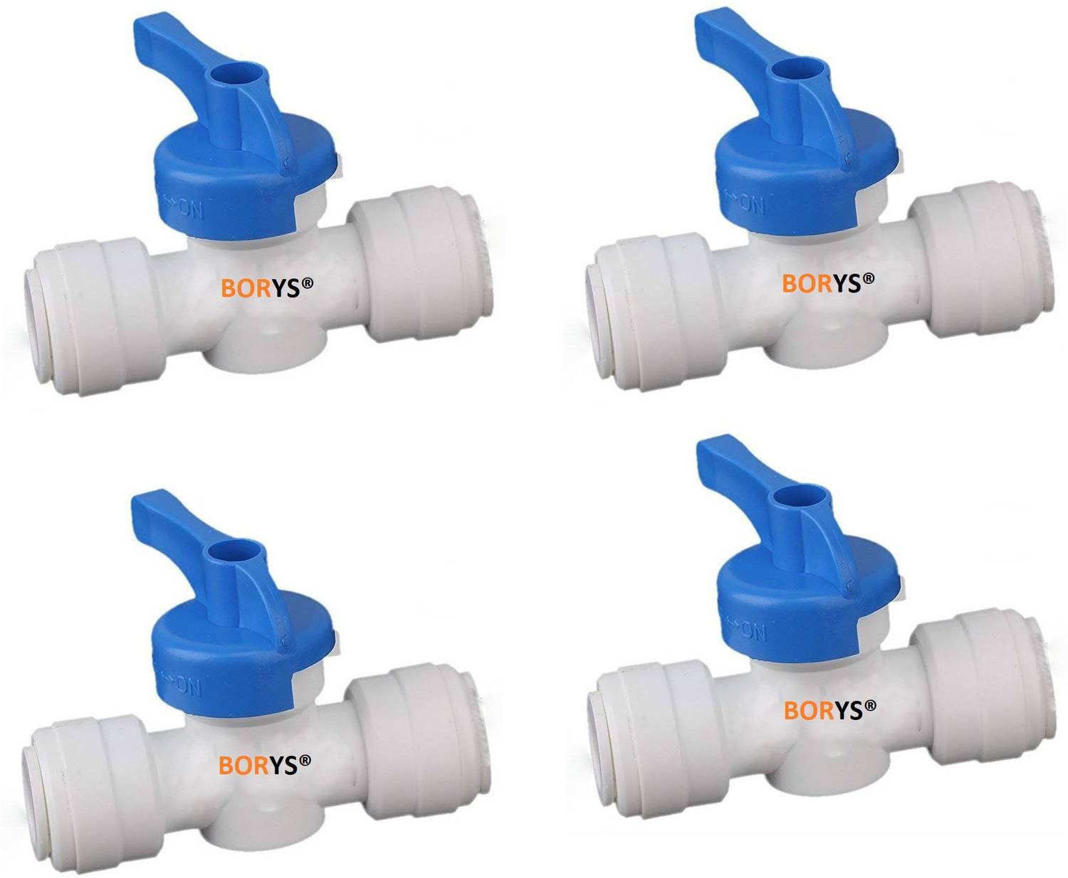 BORYS (Pack of 4)1/4"OD Tube Ball Ball Valves