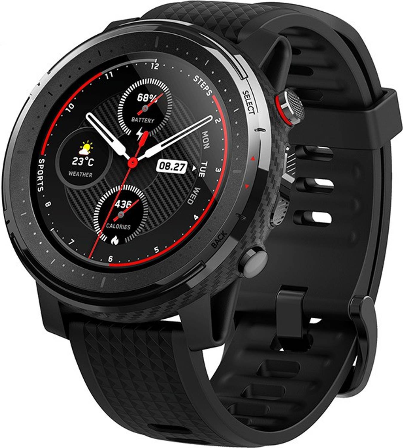 huami Amazfit Stratos 3 Smartwatch (Black Strap, Regular)
