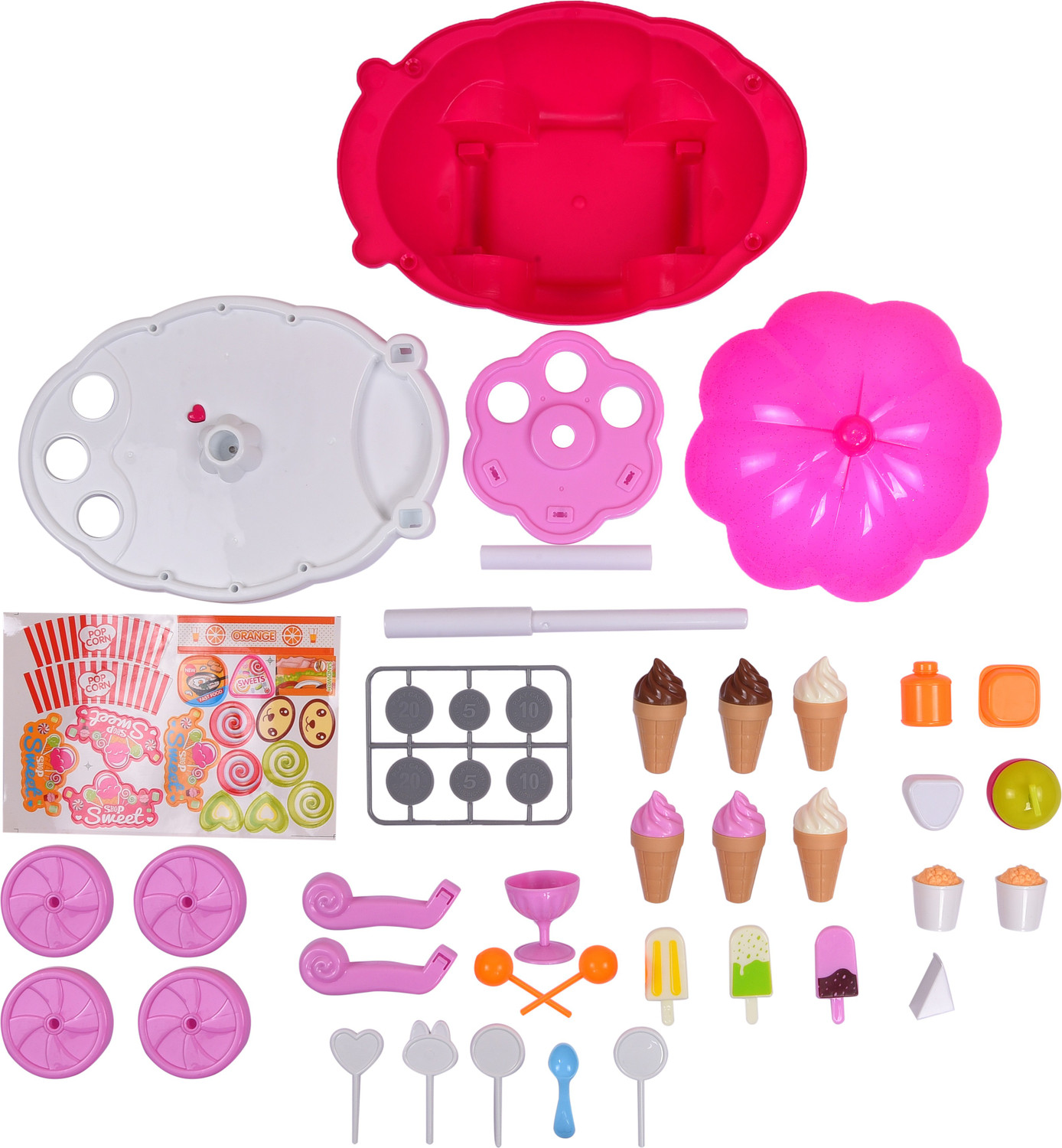 Image of Smartcraft Ice Cream Kitchen Play Cart Kitchen Set Toy With Lights And Music -Small