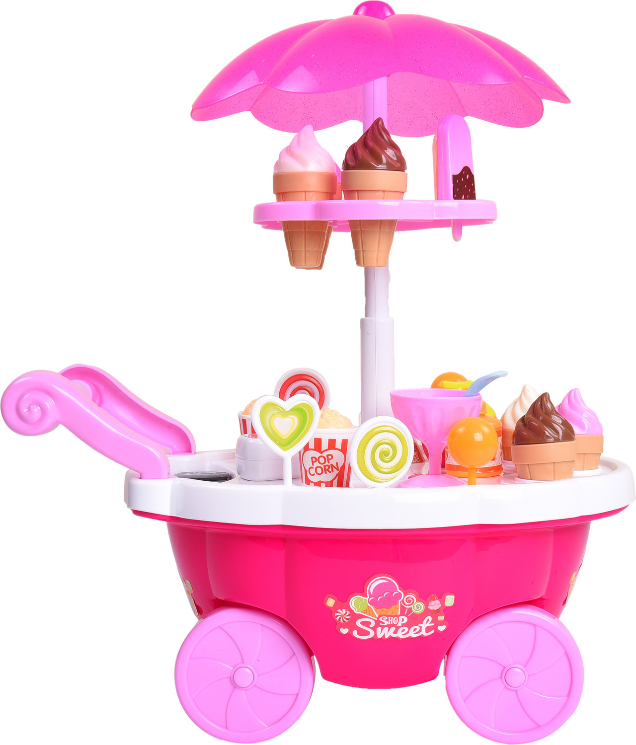 Image of Smartcraft Ice Cream Kitchen Play Cart Kitchen Set Toy With Lights And Music -Small