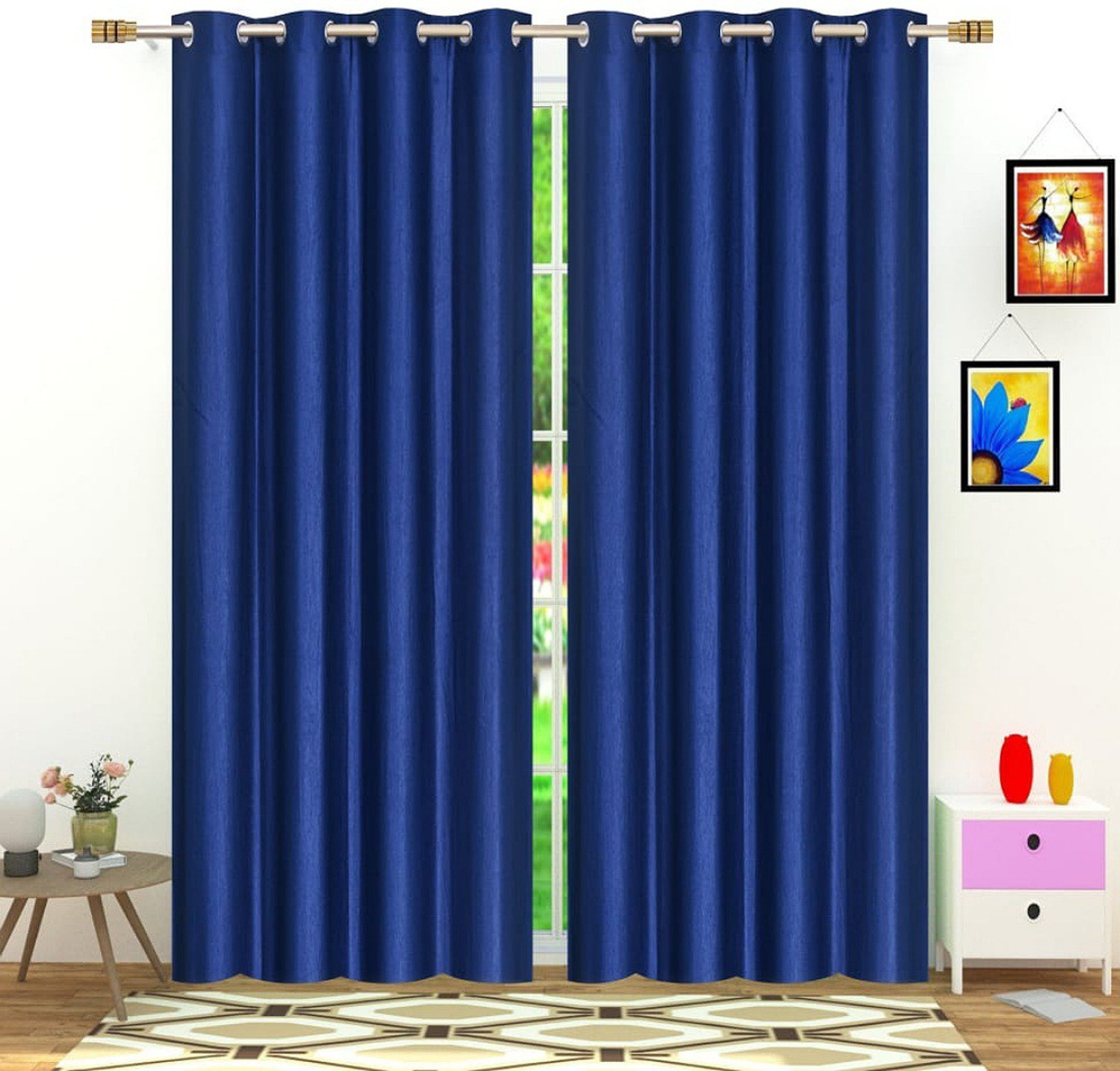Image of shopgallery 213 cm (7 ft) Door Polyester Curtain (Pack Of 2)