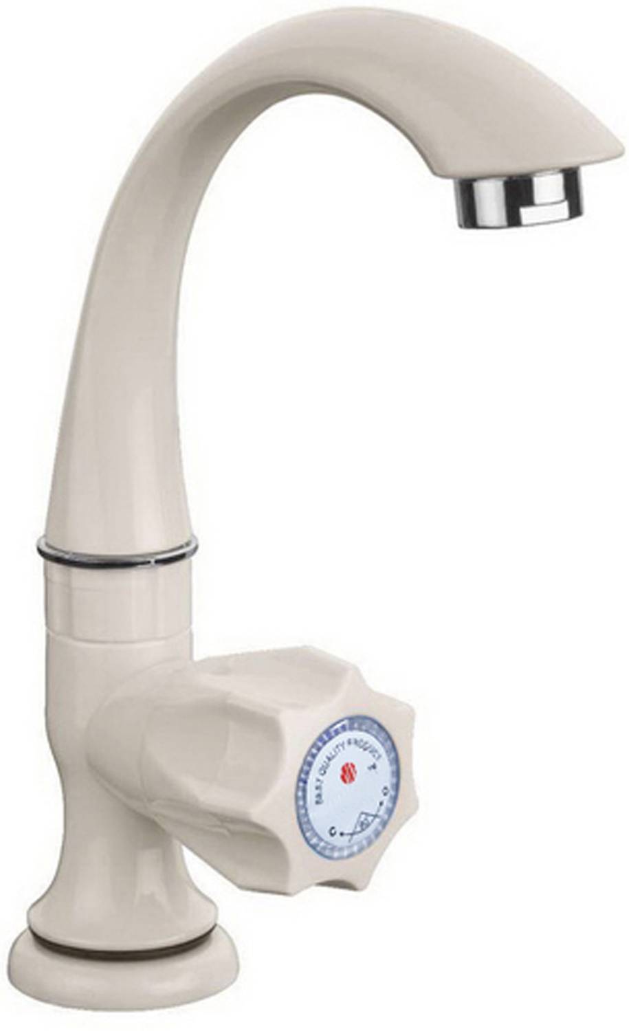 BATHONIX Swan Neck Pillar Cock tap for Wash Basin Round Spout Taps Bath Faucets Pillar Tap Faucet