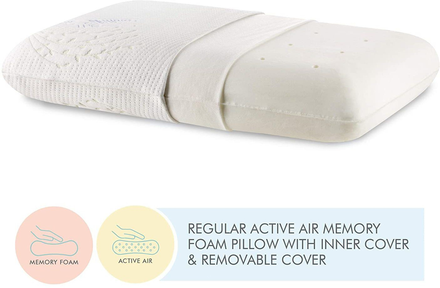 Image of The White Willow Memory Foam, Air Orthopaedic Pillow Pack of 1 Motifs Regular Sleeping Ventilated Active