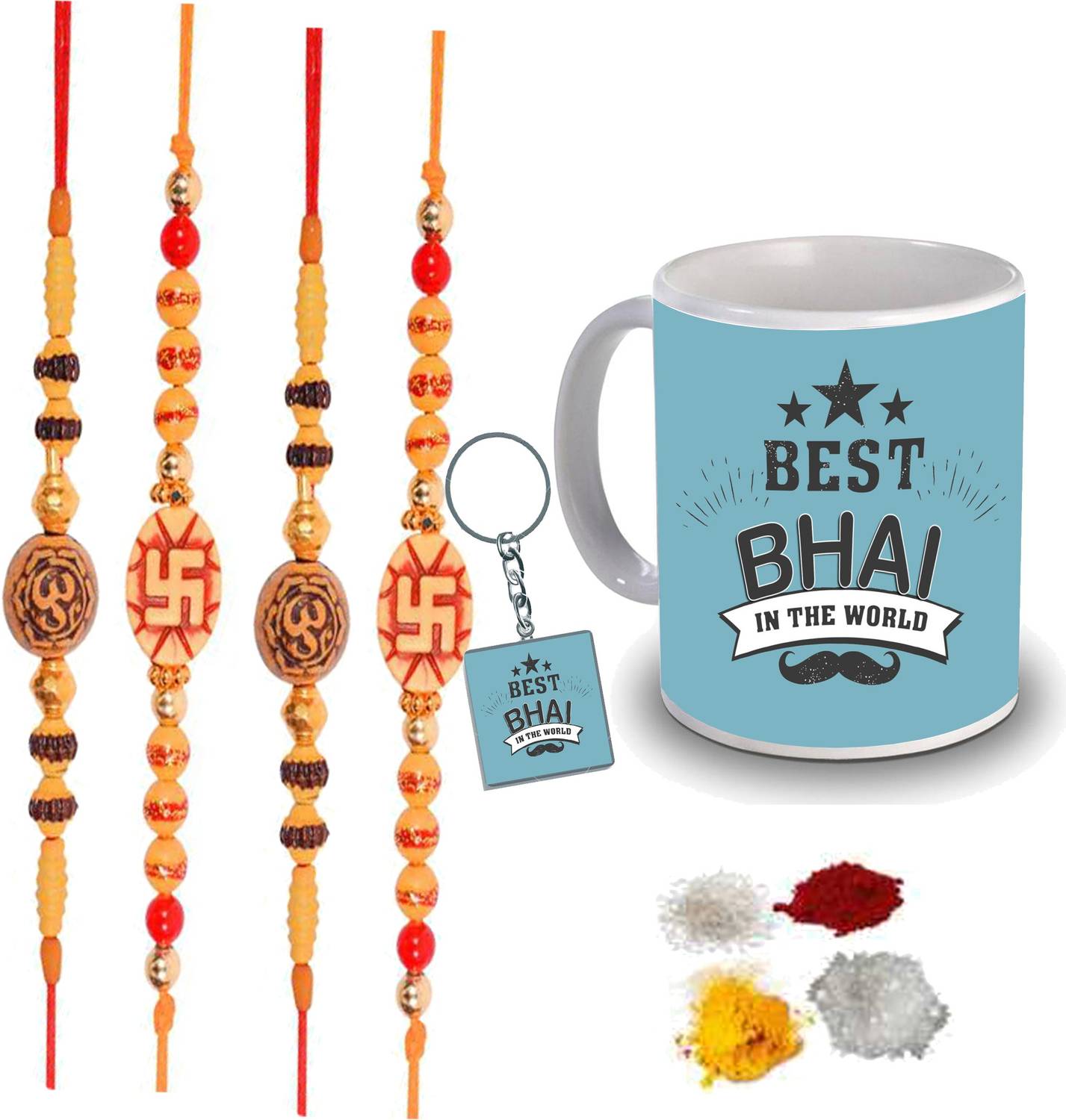 Designer Raksha Bandhan combo Gift set RT--D36 Mauli Thread Mug Set by AMKK
