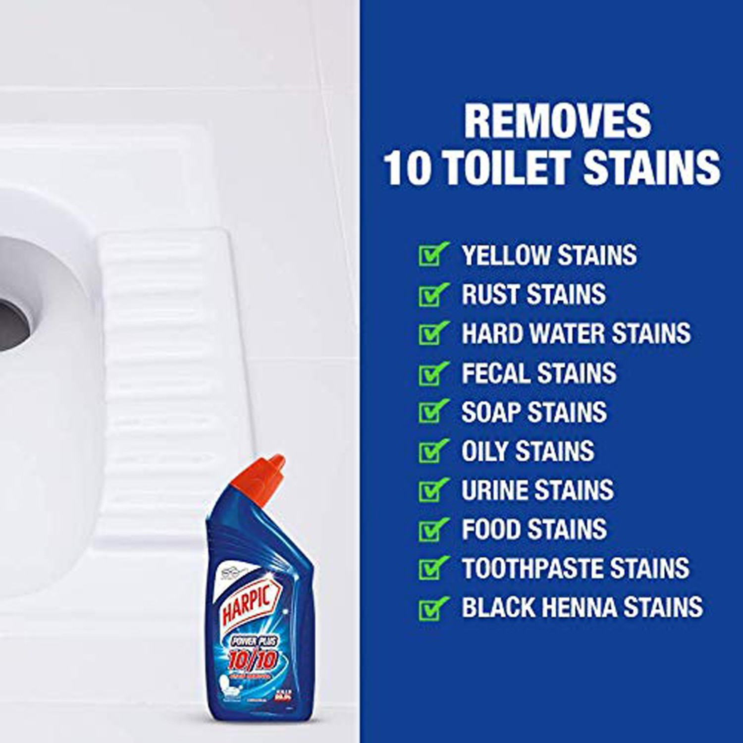 Image of Harpic Toilet Cleaner, Liquid, for basin, commode, tile, bathroom, not phenyl, blue Original Liquid Toilet Cleaner