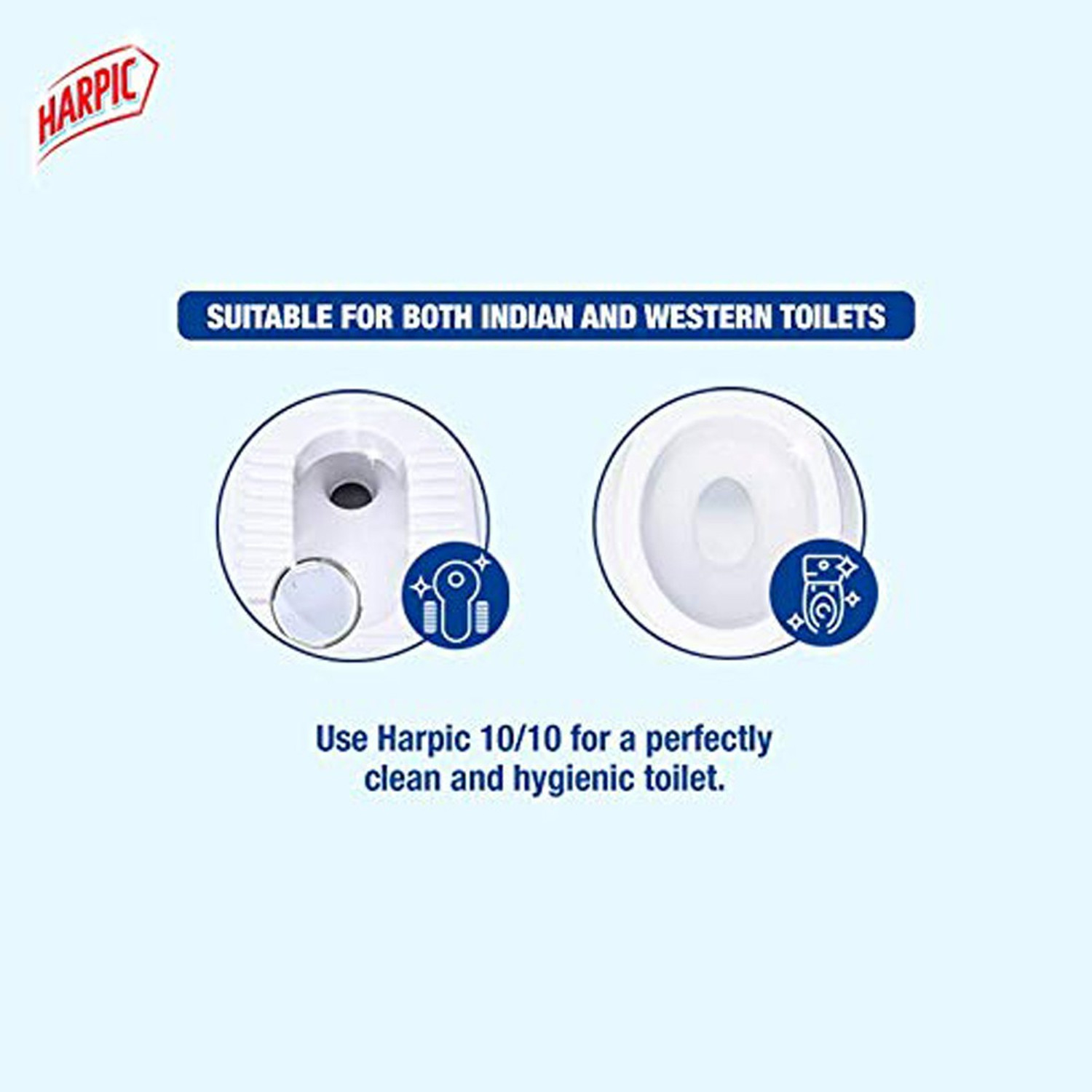 Image of Harpic Toilet Cleaner, Liquid, for basin, commode, tile, bathroom, not phenyl, blue Original Liquid Toilet Cleaner