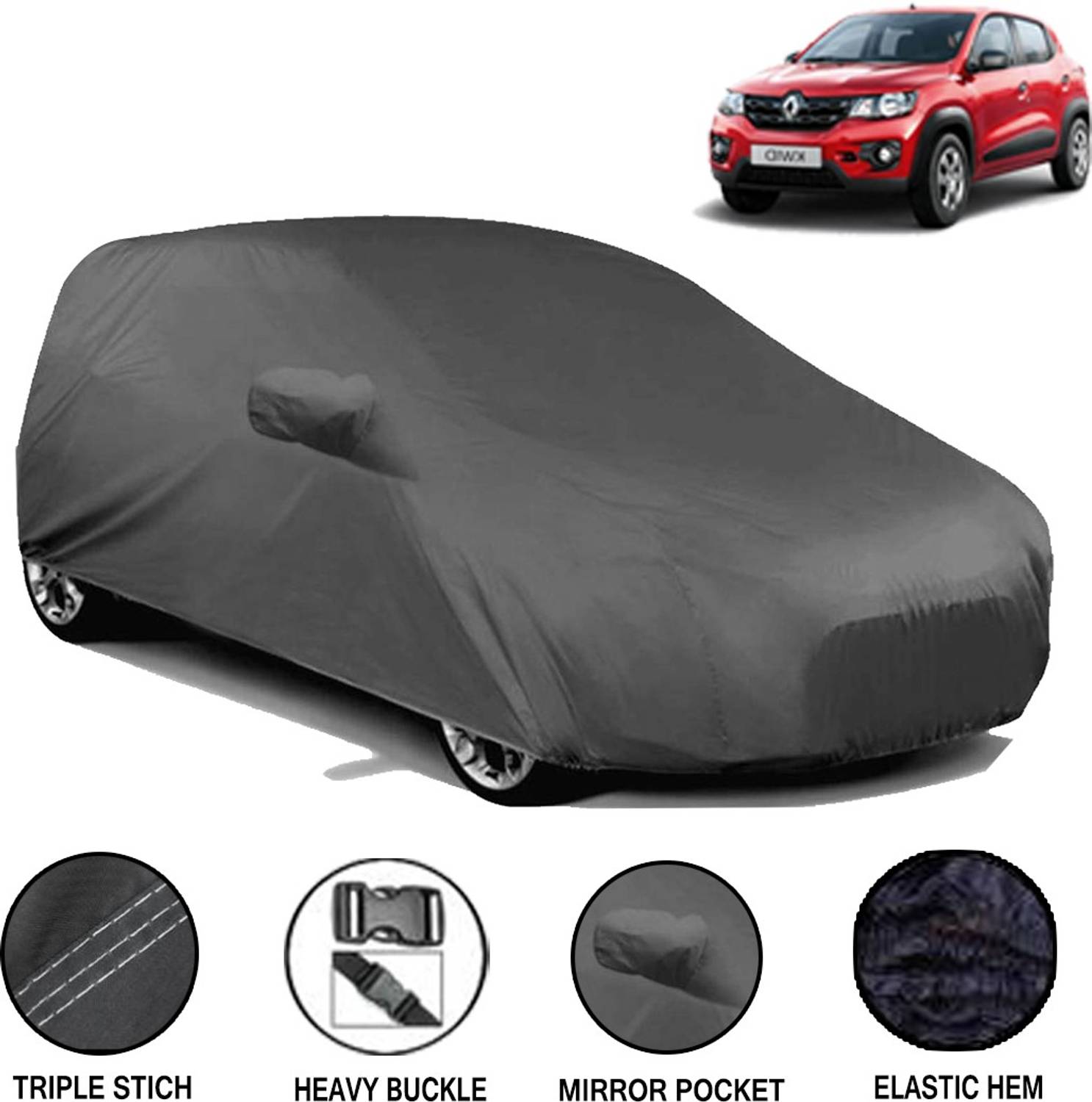Acto Car Cover For Renault Kwid (With Mirror Pockets)