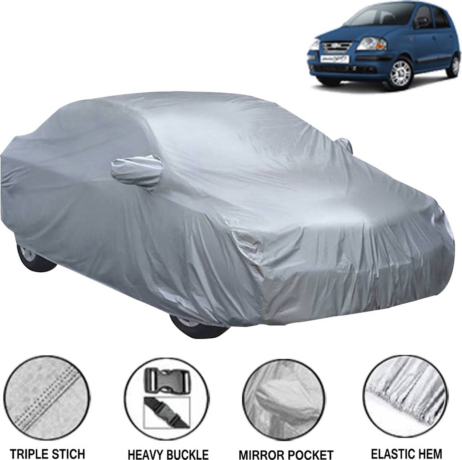 Acto Car Cover For Hyundai Santro Xing (With Mirror Pockets)