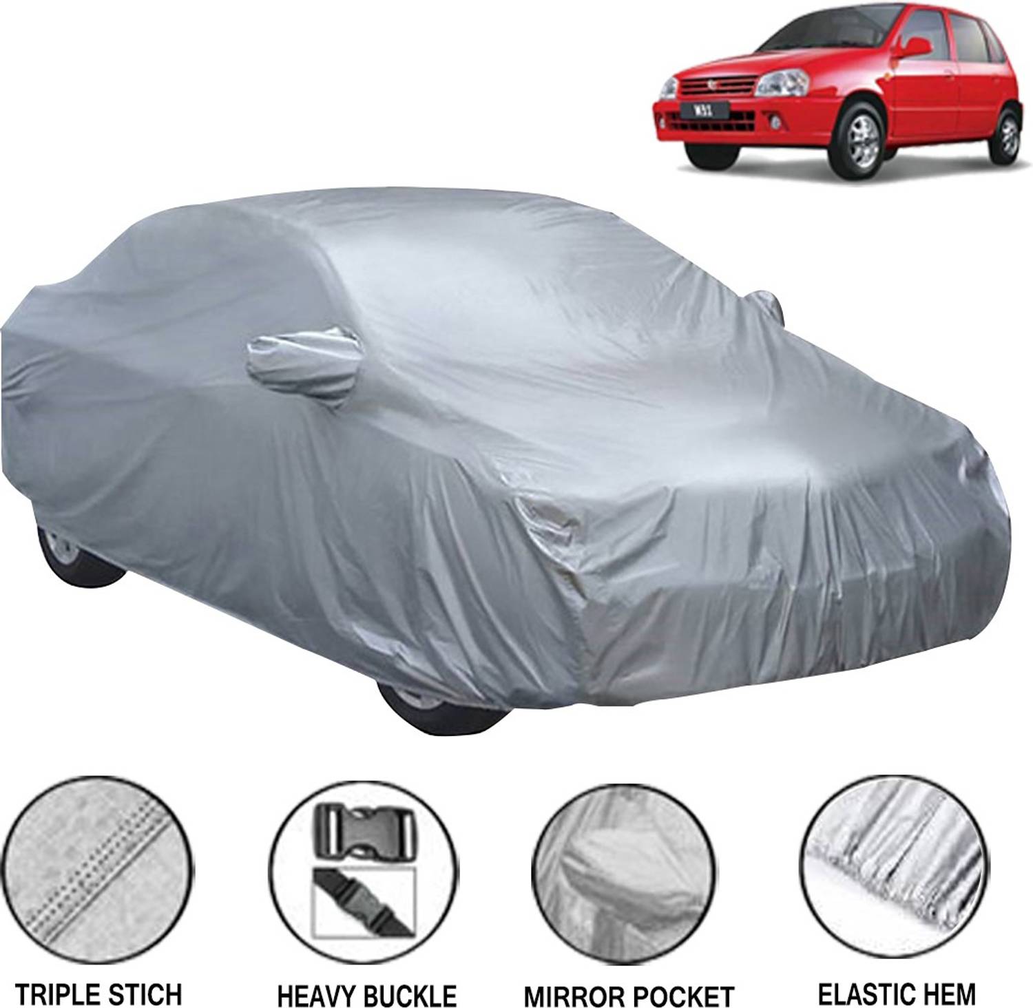 Acto Car Cover For Maruti Suzuki Zen (With Mirror Pockets)