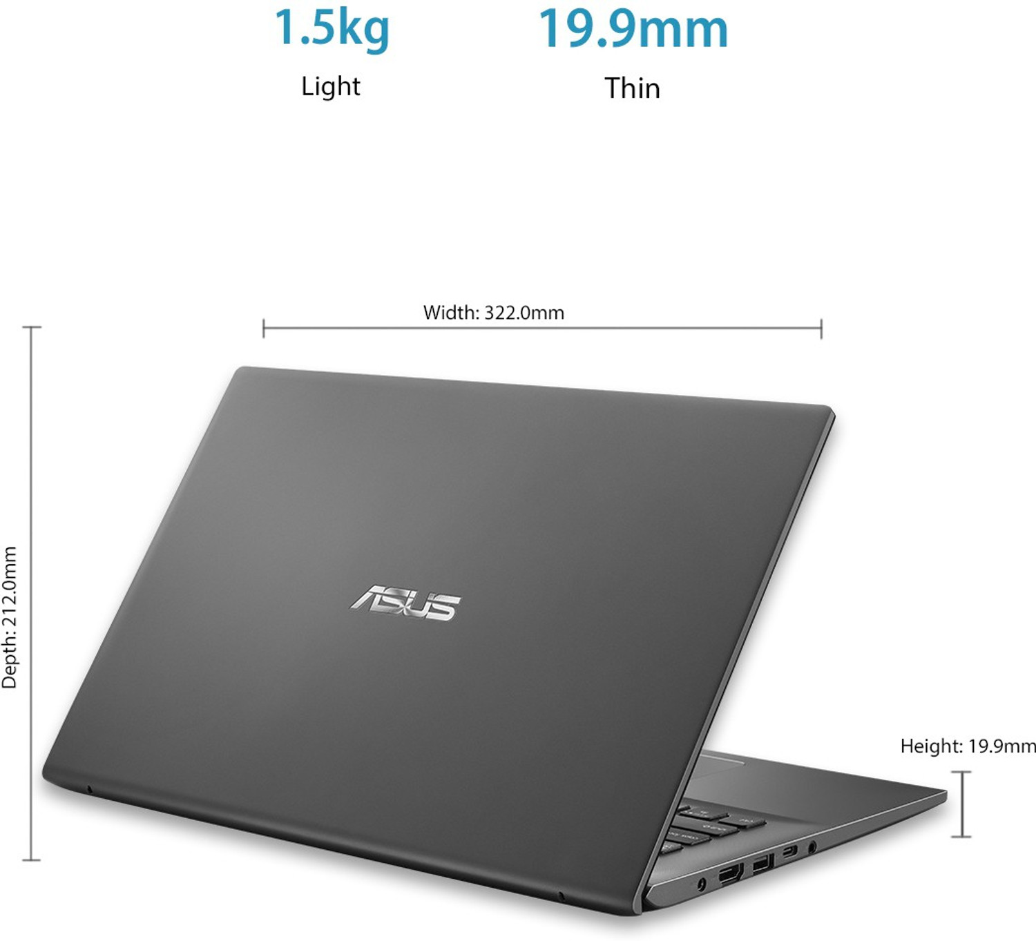 Image of ASUS VivoBook 14 Intel Core i5 10th Gen 10210U - (8 GB /1 TB HDD /256 GB SSD /Windows 10 Home) X412FA-EK512T Thin and Light Laptop