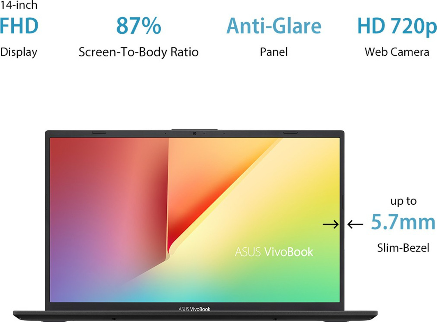 Image of ASUS VivoBook 14 Intel Core i5 10th Gen 10210U - (8 GB /1 TB HDD /256 GB SSD /Windows 10 Home) X412FA-EK512T Thin and Light Laptop